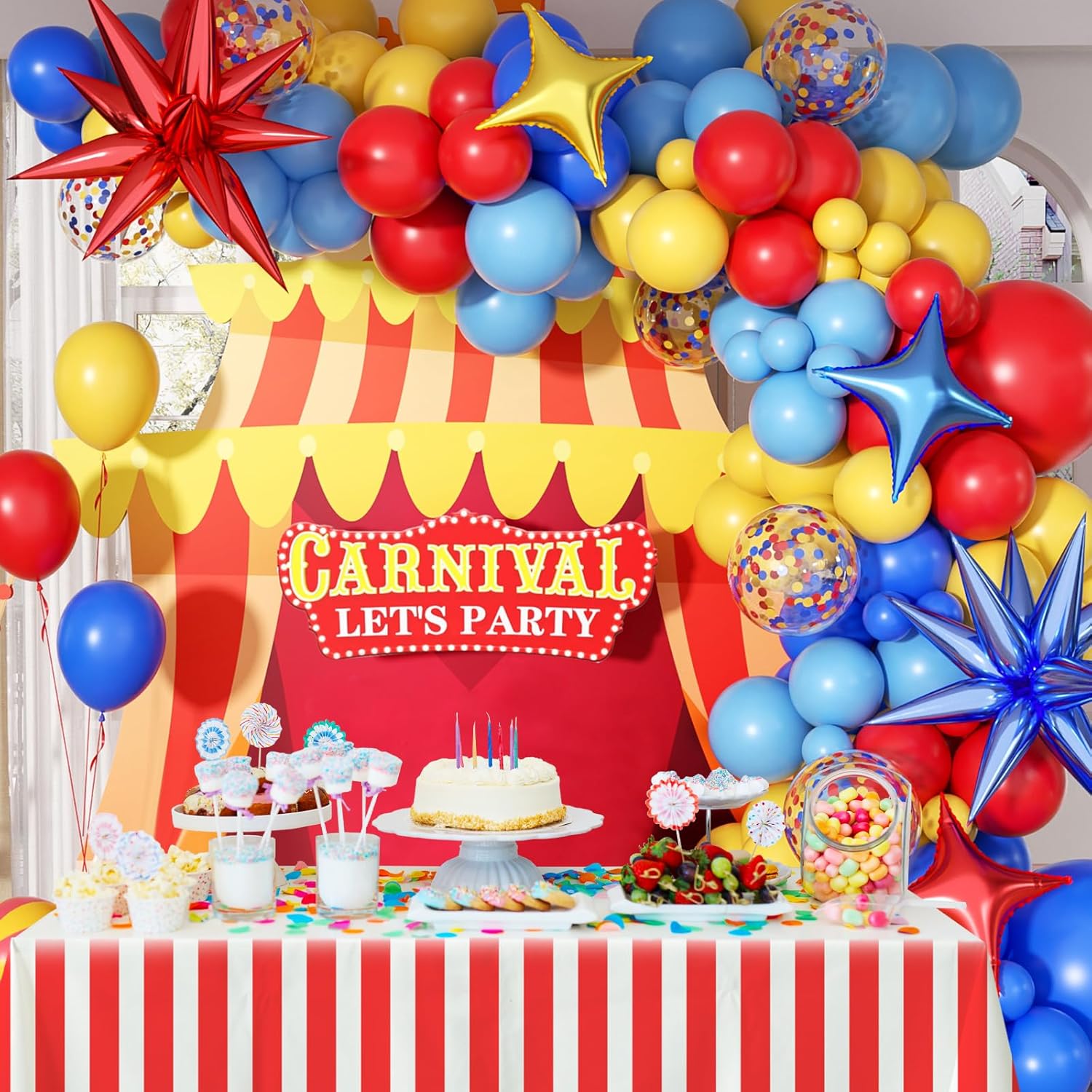 125pcs Carnival Balloons for Birthday Party Decorations