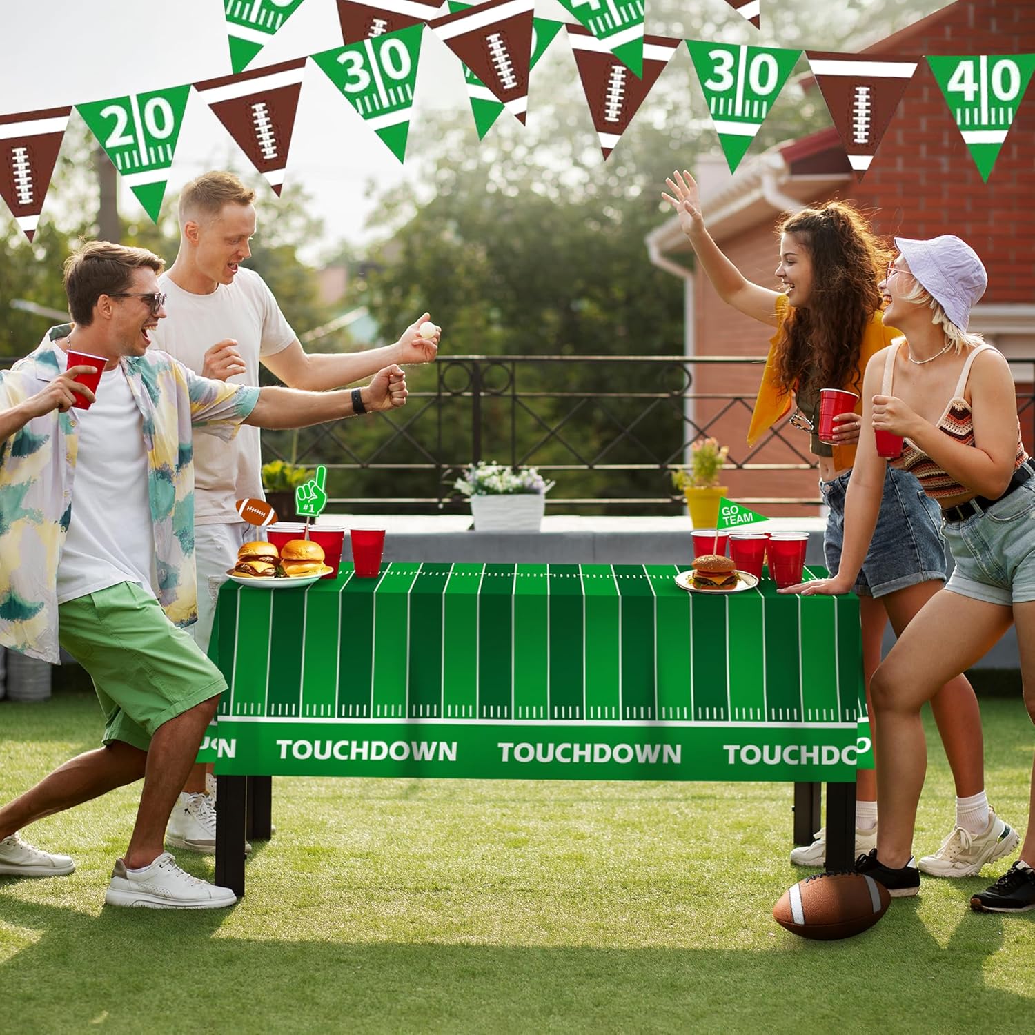 4Es Novelty 4 Pcs Football Flag Banner Set