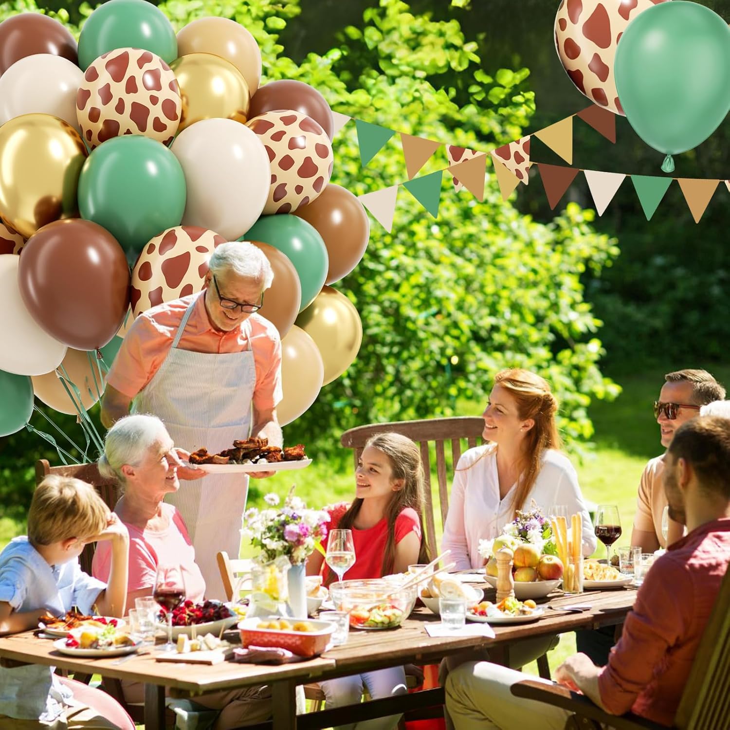 60pcs Safari Balloons for Birthday and Baby Shower Decorations