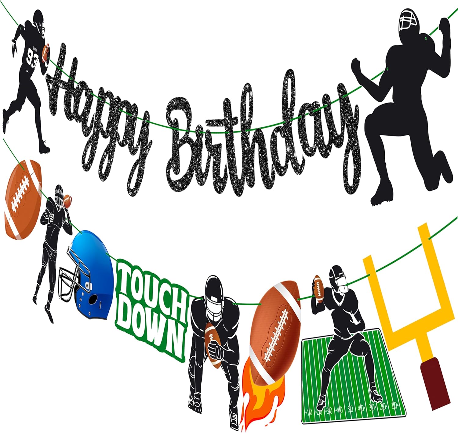 Football Birthday Party Banners 2pcs Decorations