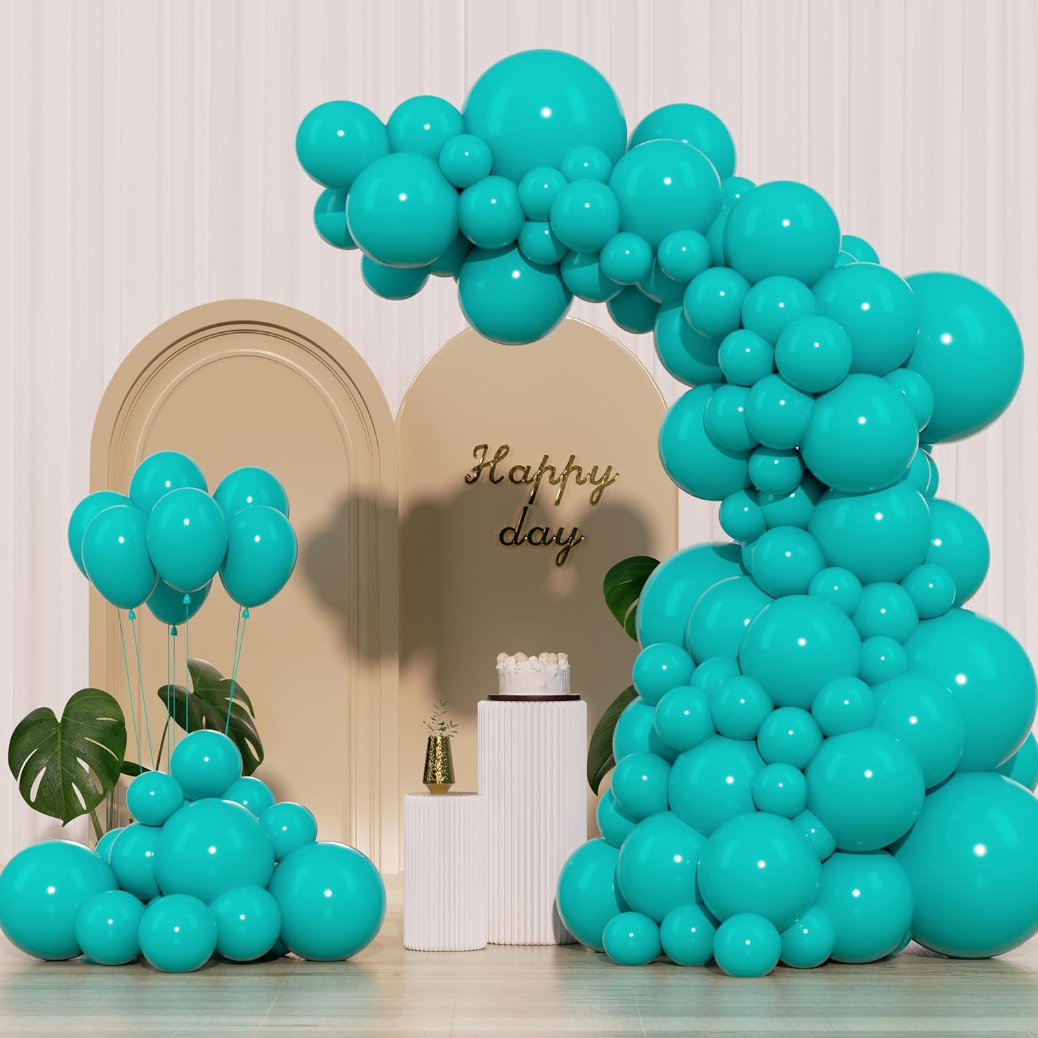 IXVAN Turquoise Blue Balloons 145pcs Balloon Arch Kit