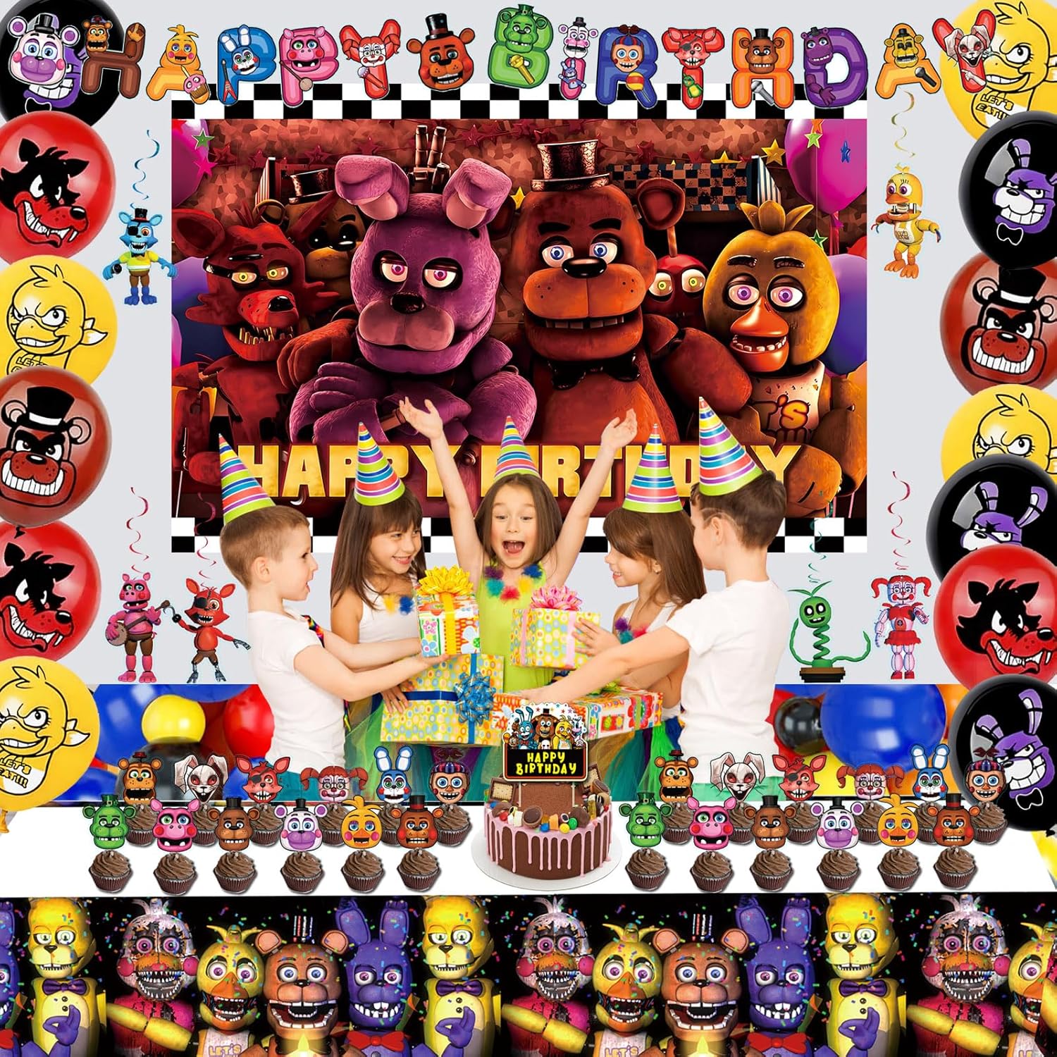 58 Pcs Game Birthday Decorations Set for Kids Parties