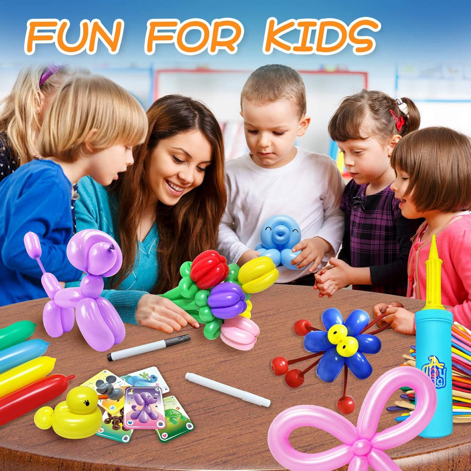 AJOYEGG Balloons Animal Kit with Pump for Kids