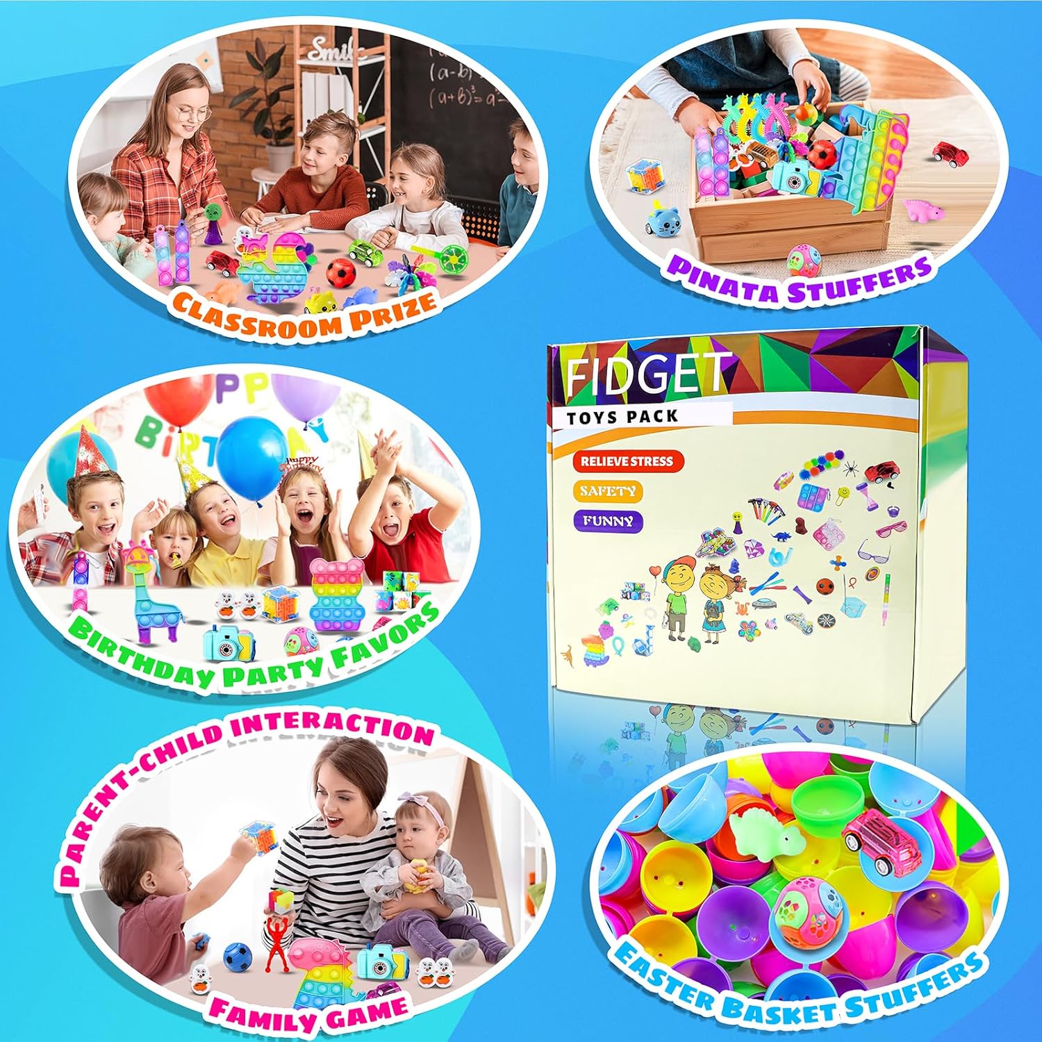 1000pcs Sensory Fidget Toy Pack for Kids and Adults