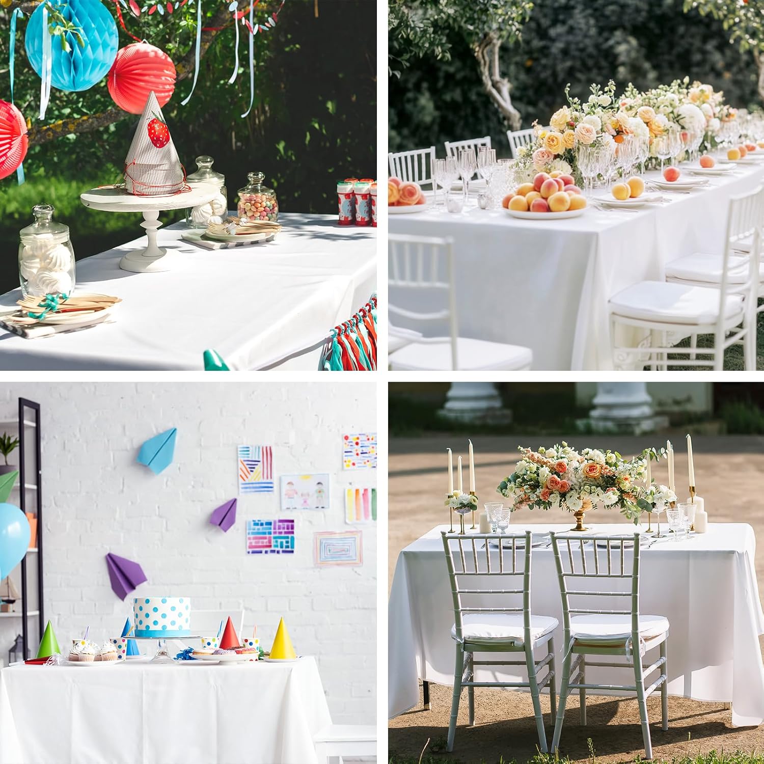 Fixwal 10 Pack White Tablecloths 60x102 Inch Rectangle