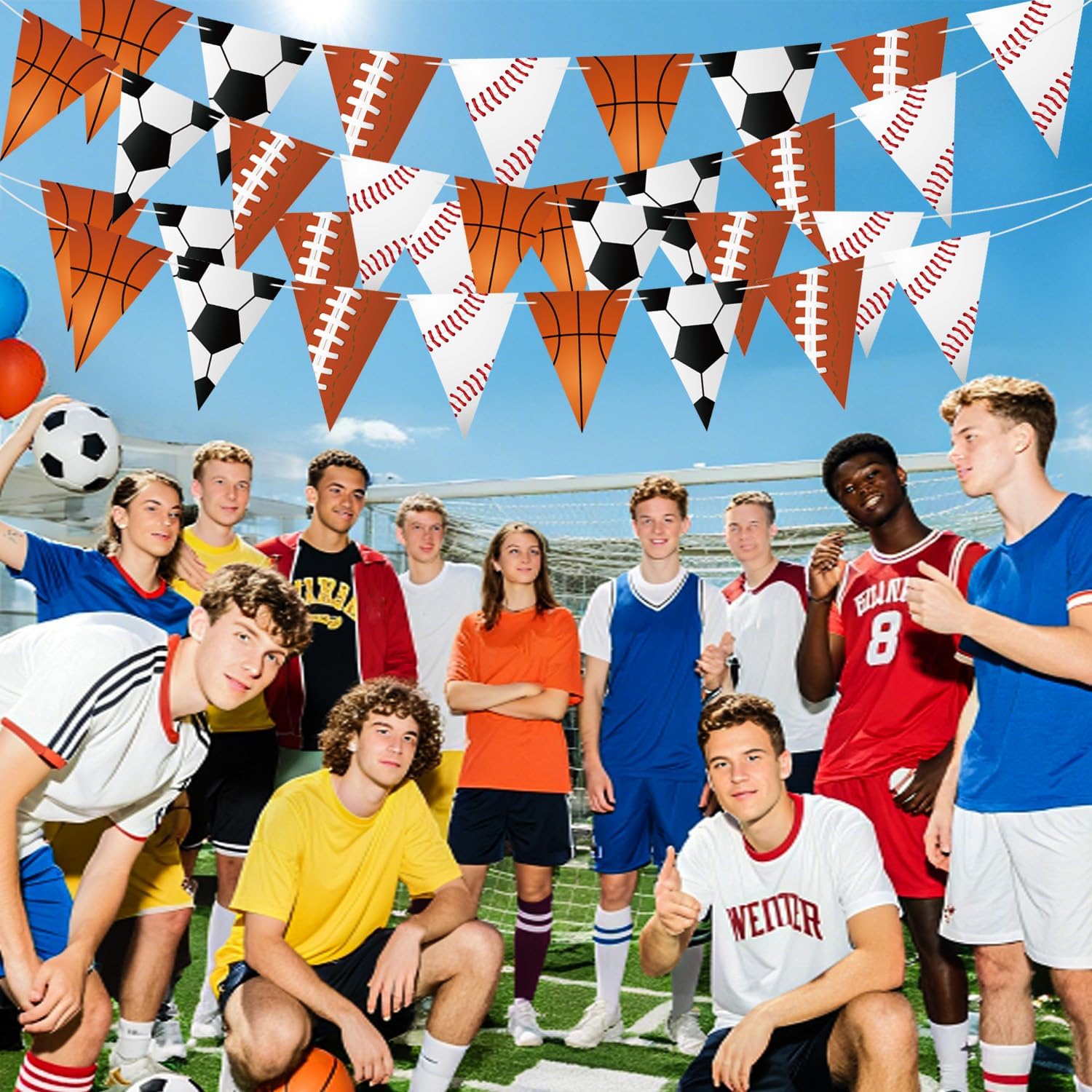 4pcs Sports Pennant Banners for Party Decorations