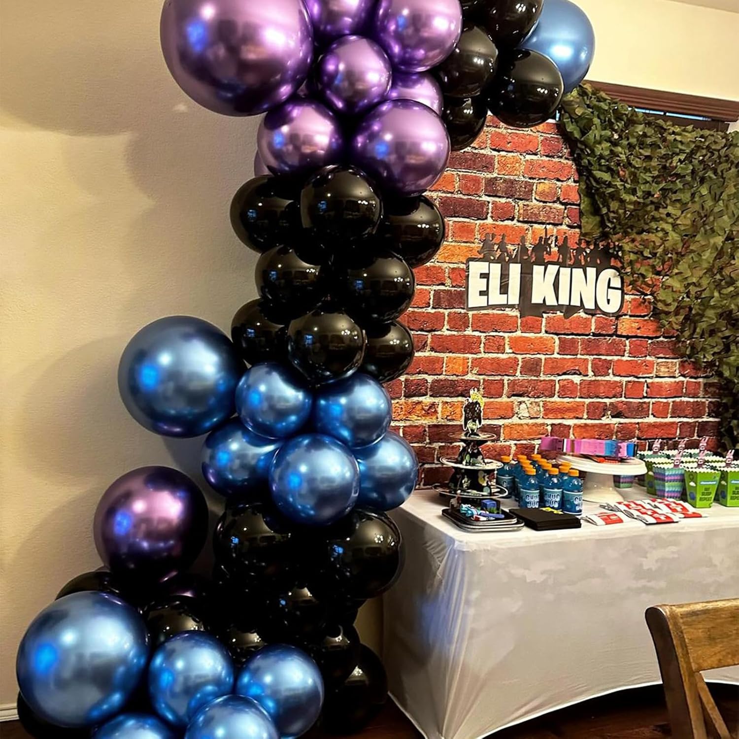 60pcs 12in Metallic Blue Purple Teal Balloons
