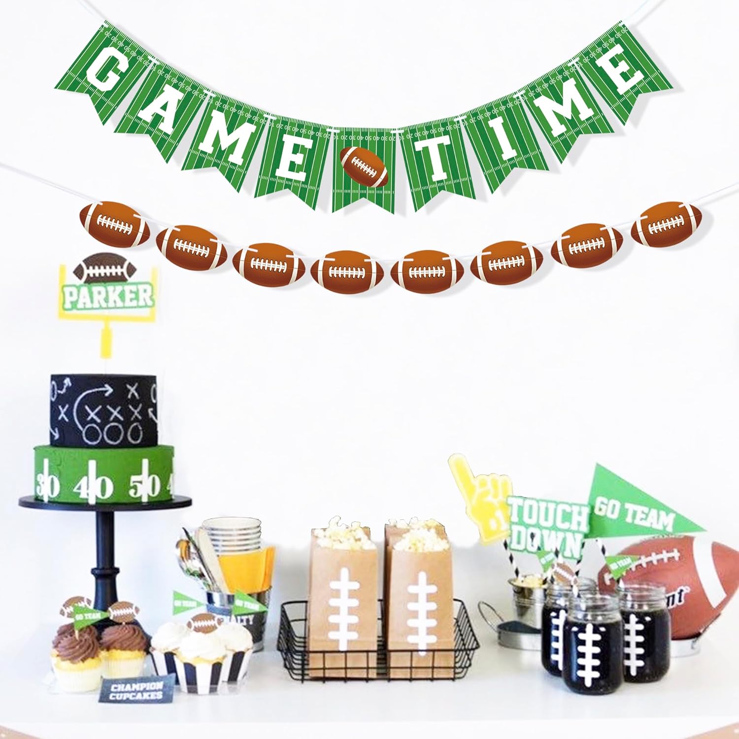 2 Pieces Football Game Day Banner Garland Decor