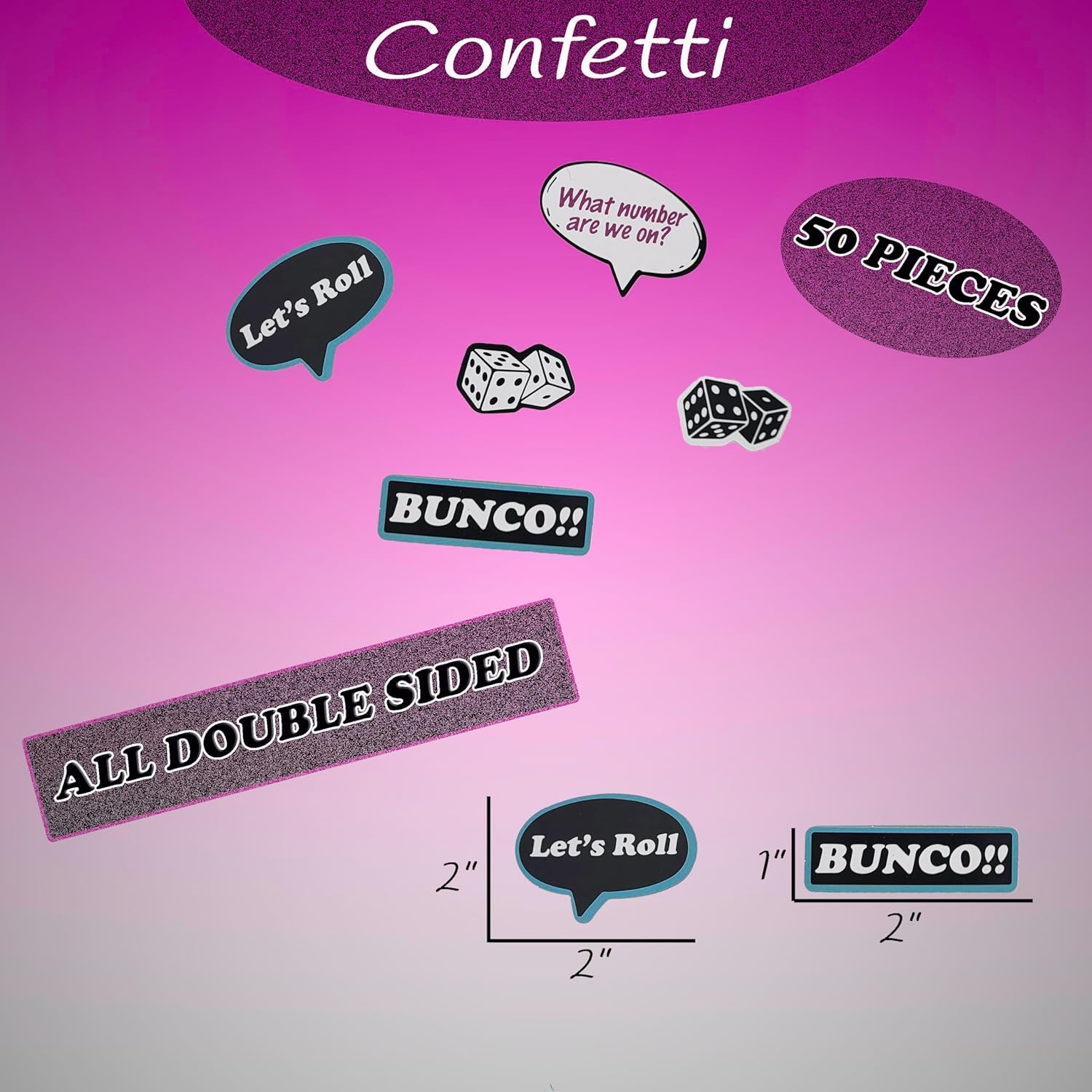 Lets Roll Bunco Party Banner With Confetti Set
