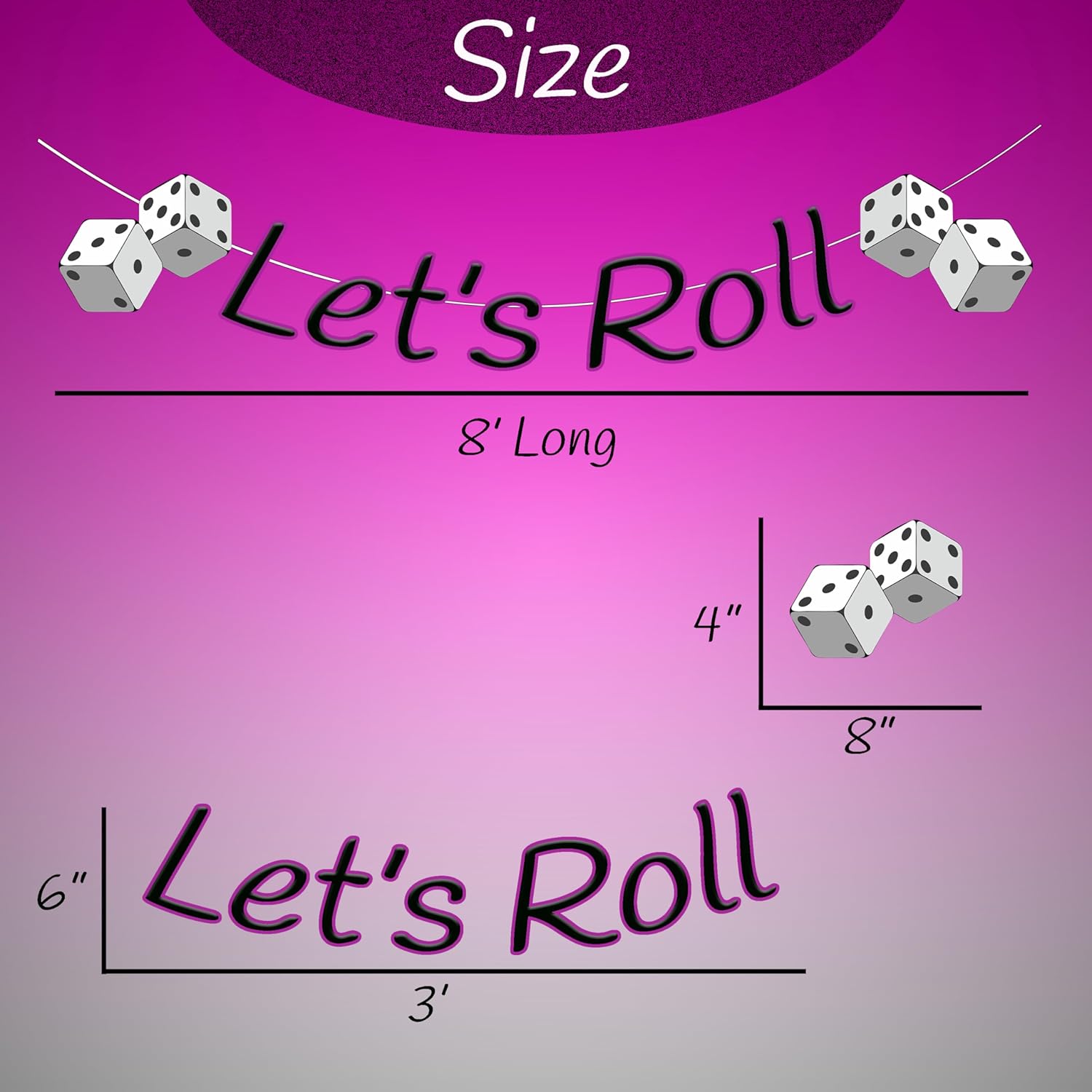 Lets Roll Bunco Party Banner With Confetti Set