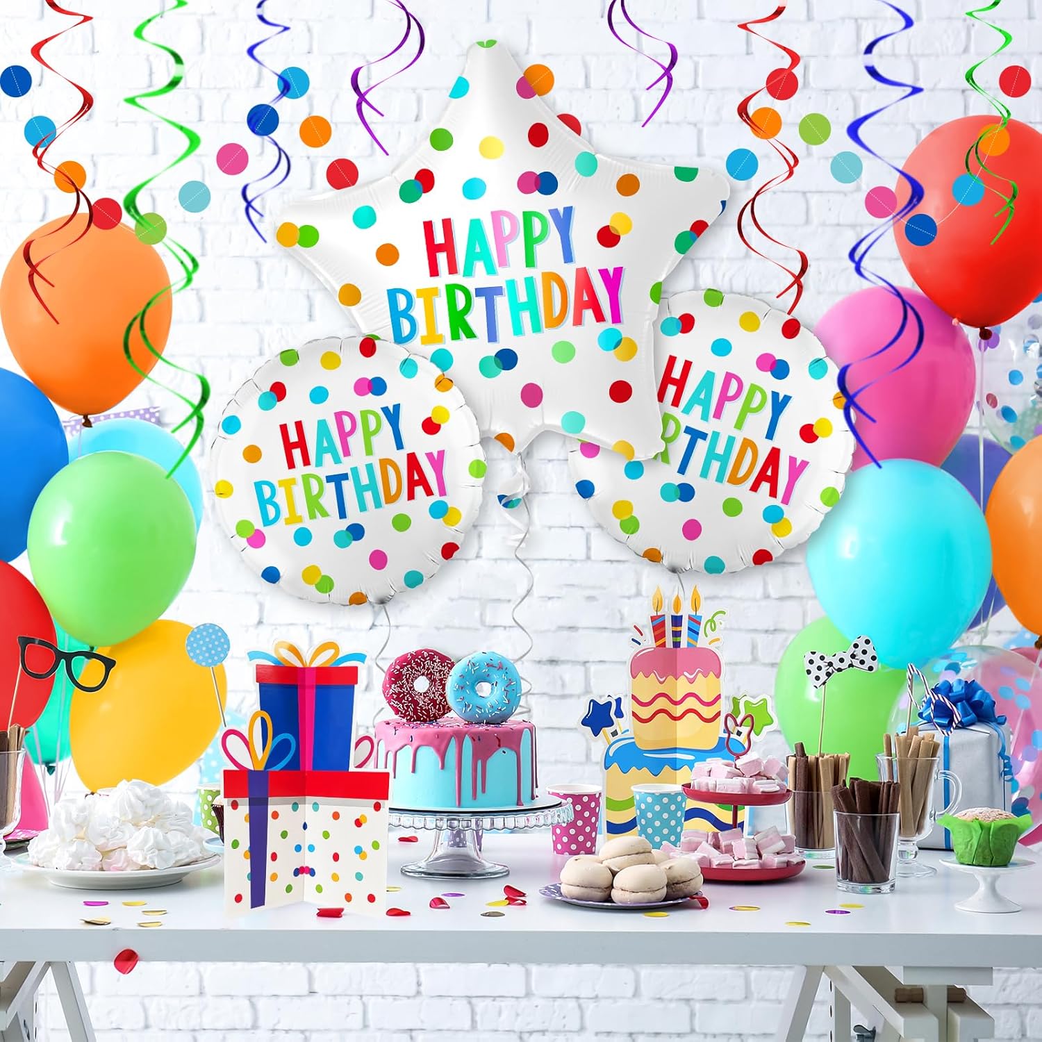 Happy Birthday Balloon Decor Kit - Foil Latex Balloons Combo