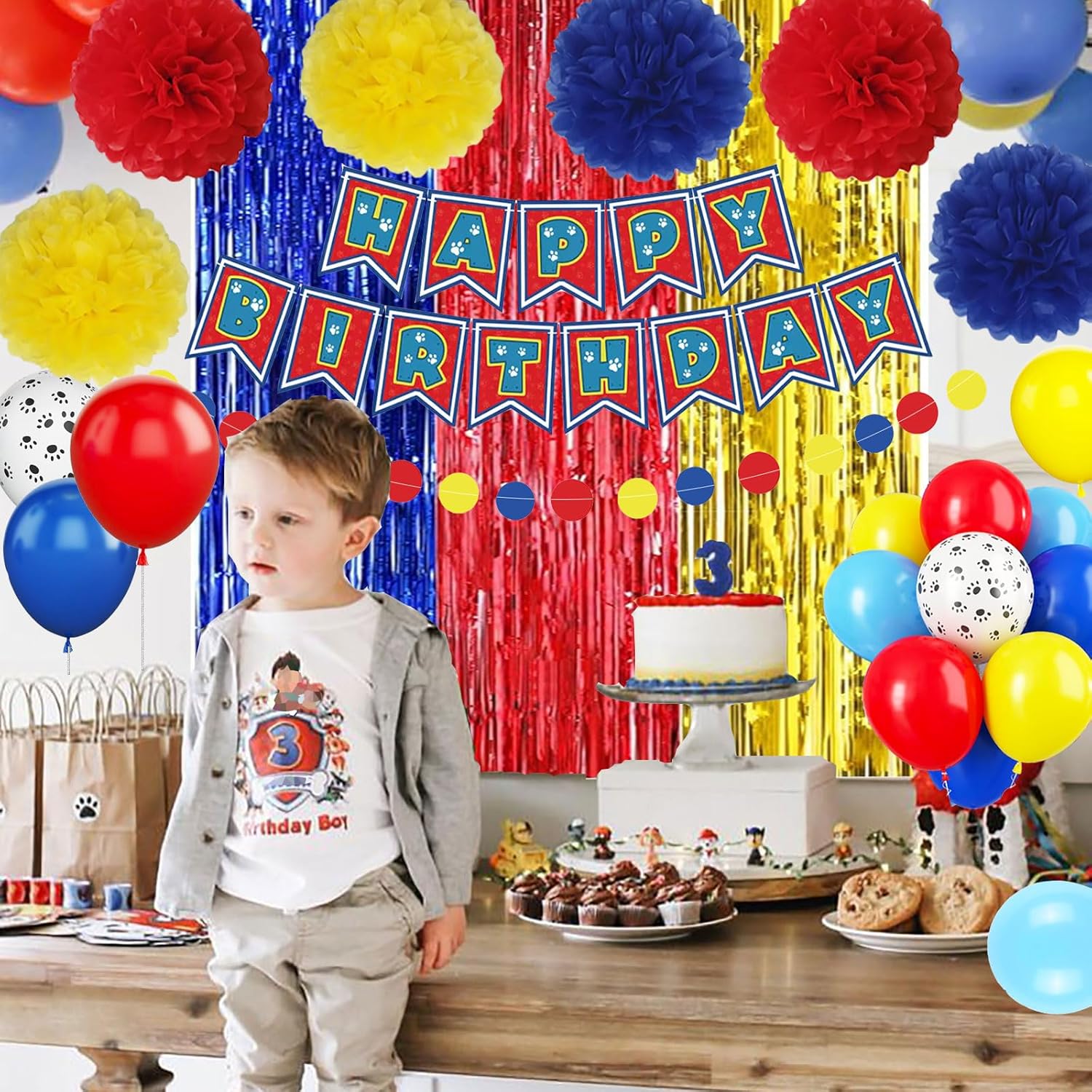 Paw Birthday Decorations Latex Balloons Kit