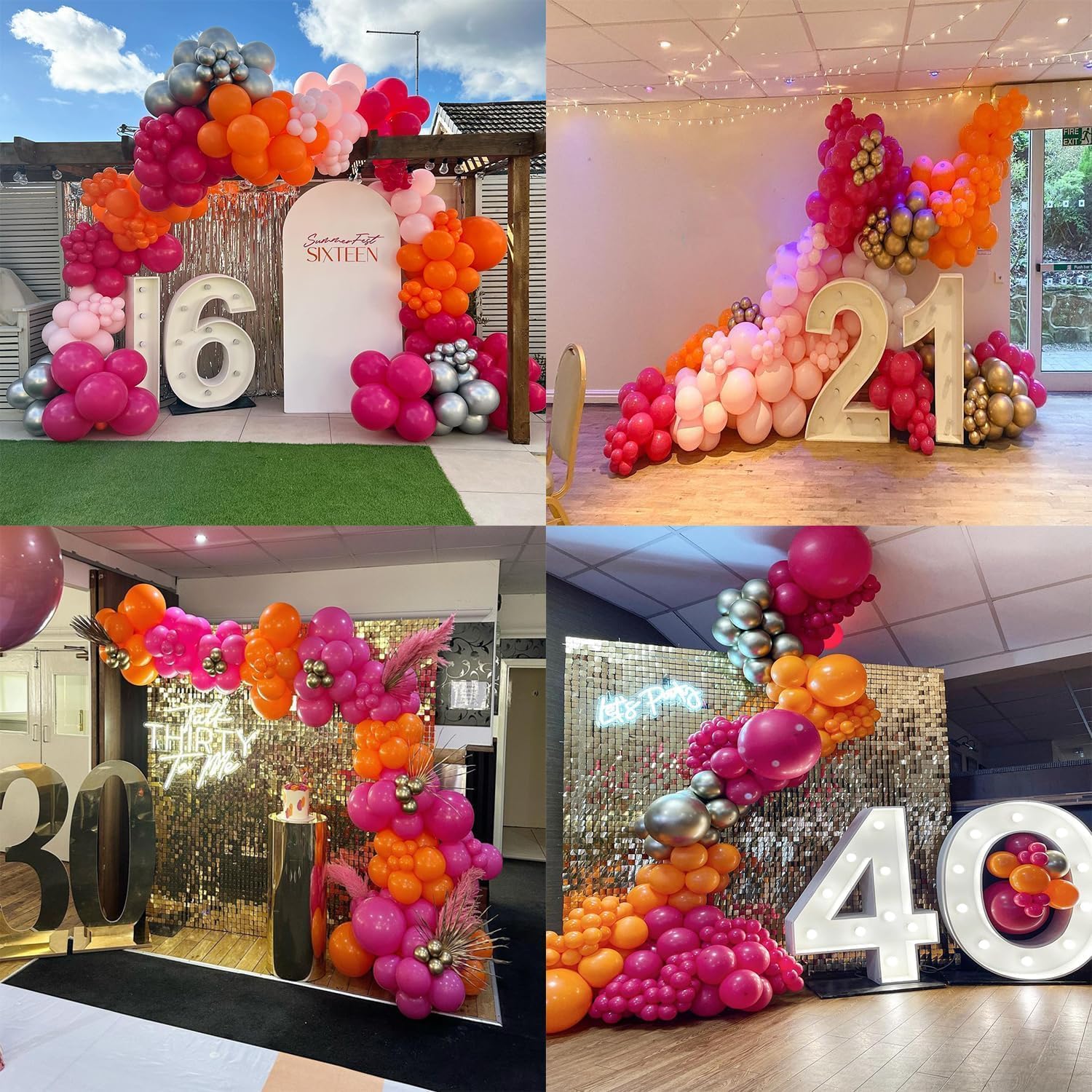 Pink Orange Balloon Arch Kit 146pcs