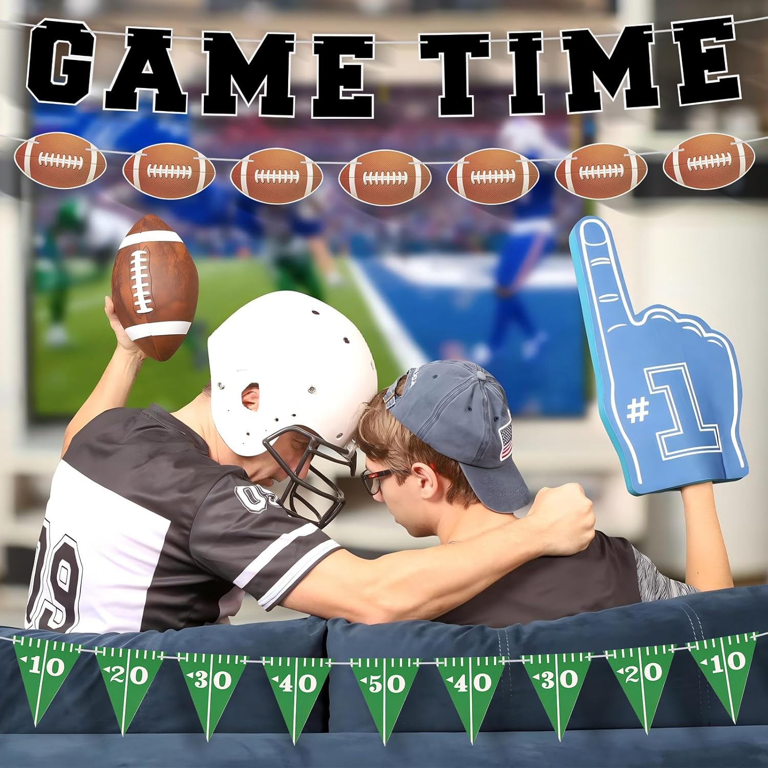 Game Time Football Banner Party Decor
