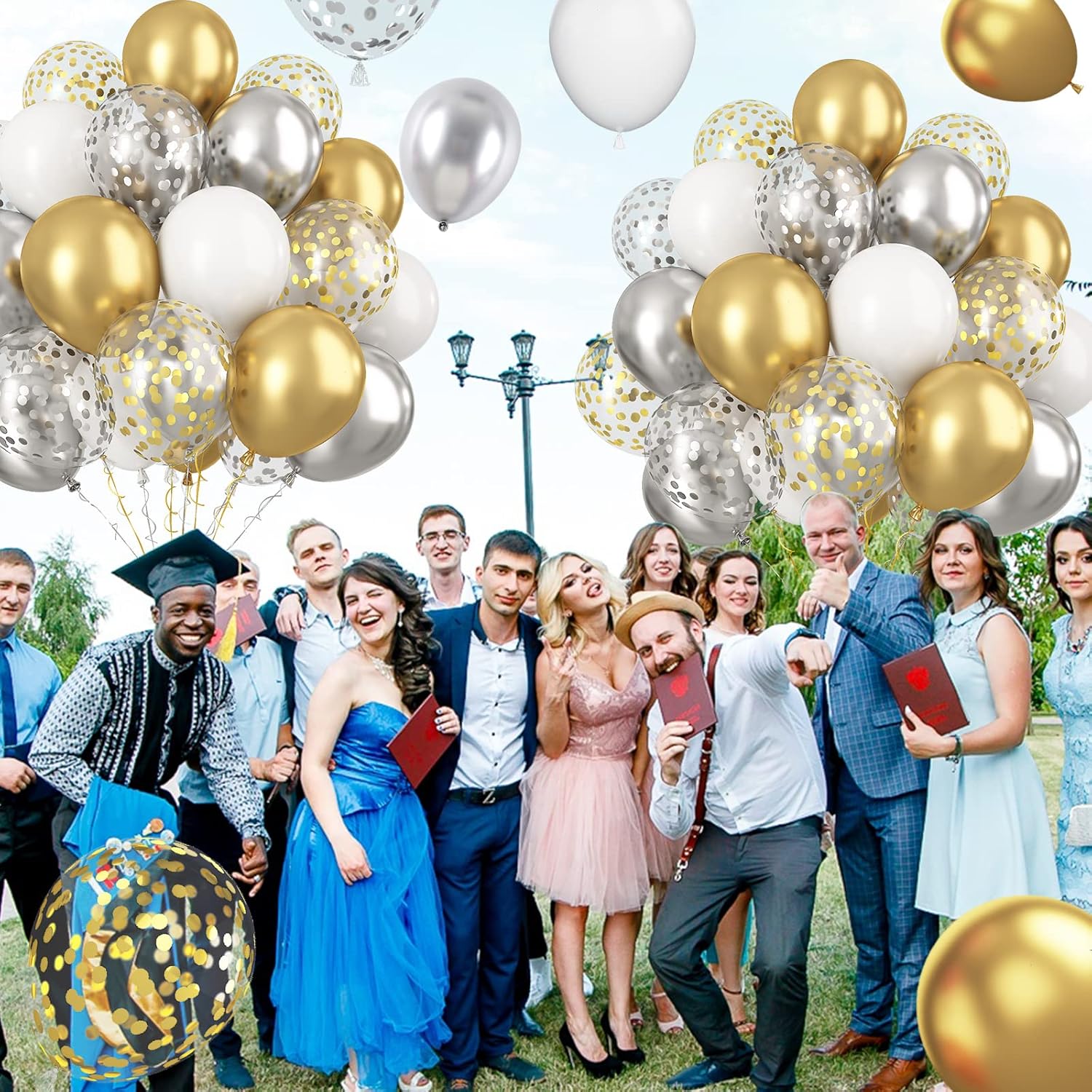 Paready 60 Pcs 12 Inch Metallic Balloons Set