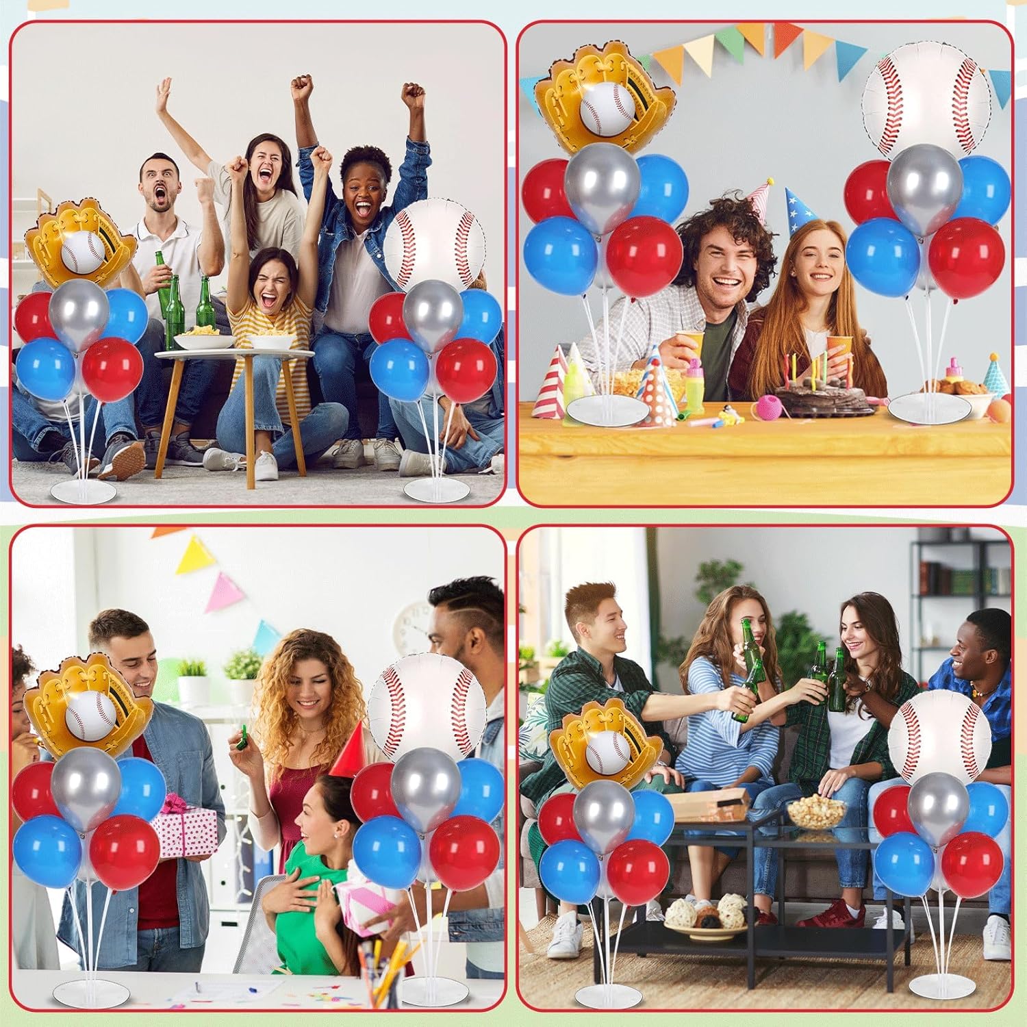Baseball Themed Balloons Stand Kit 2 Sets