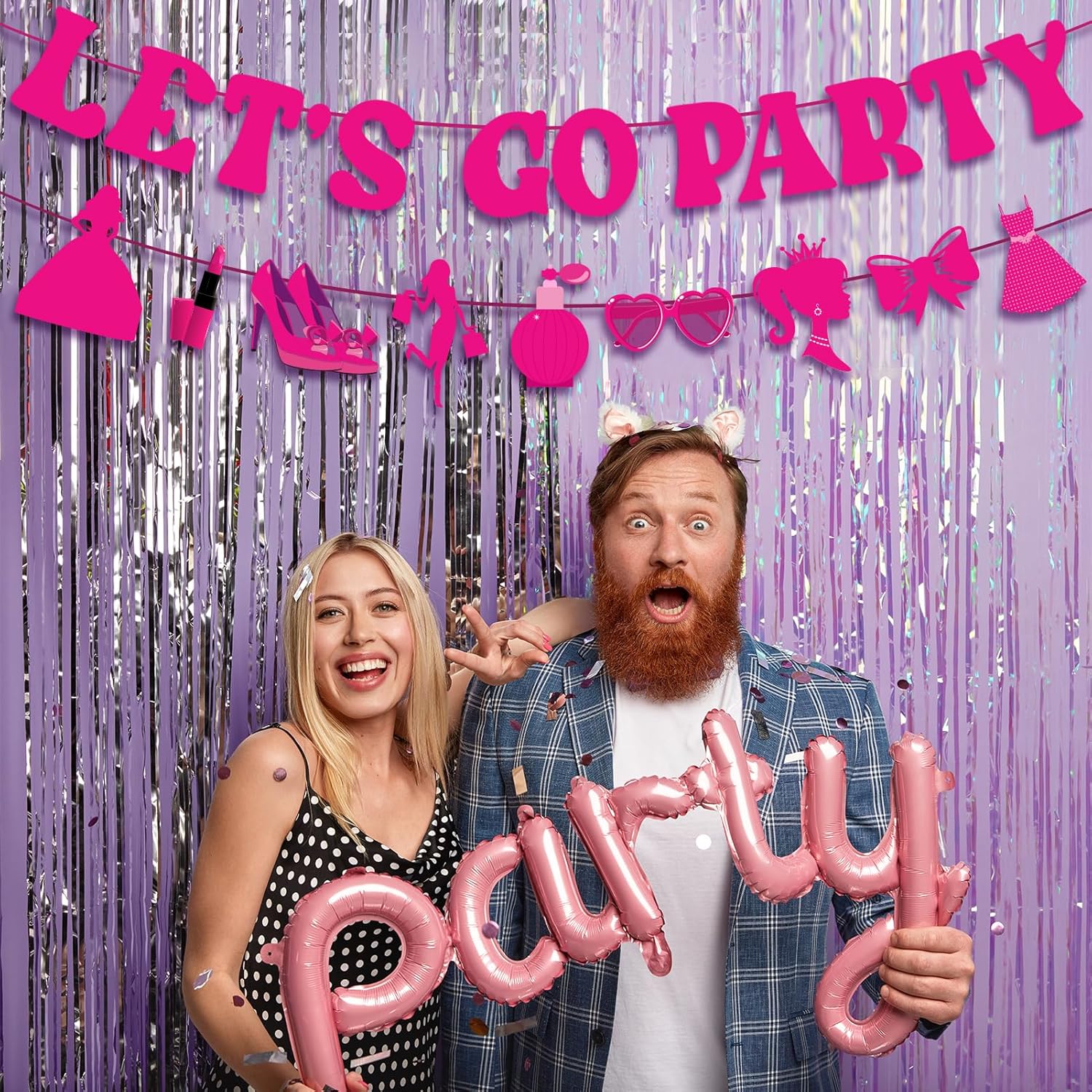Generic Lets Go Party Hot Pink Banner - 10 Ft