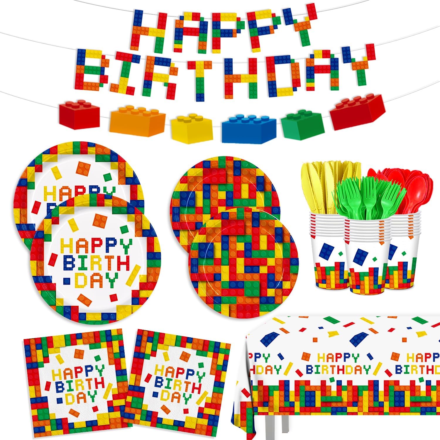 170pcs Colorful Building Block Party Supplies Set