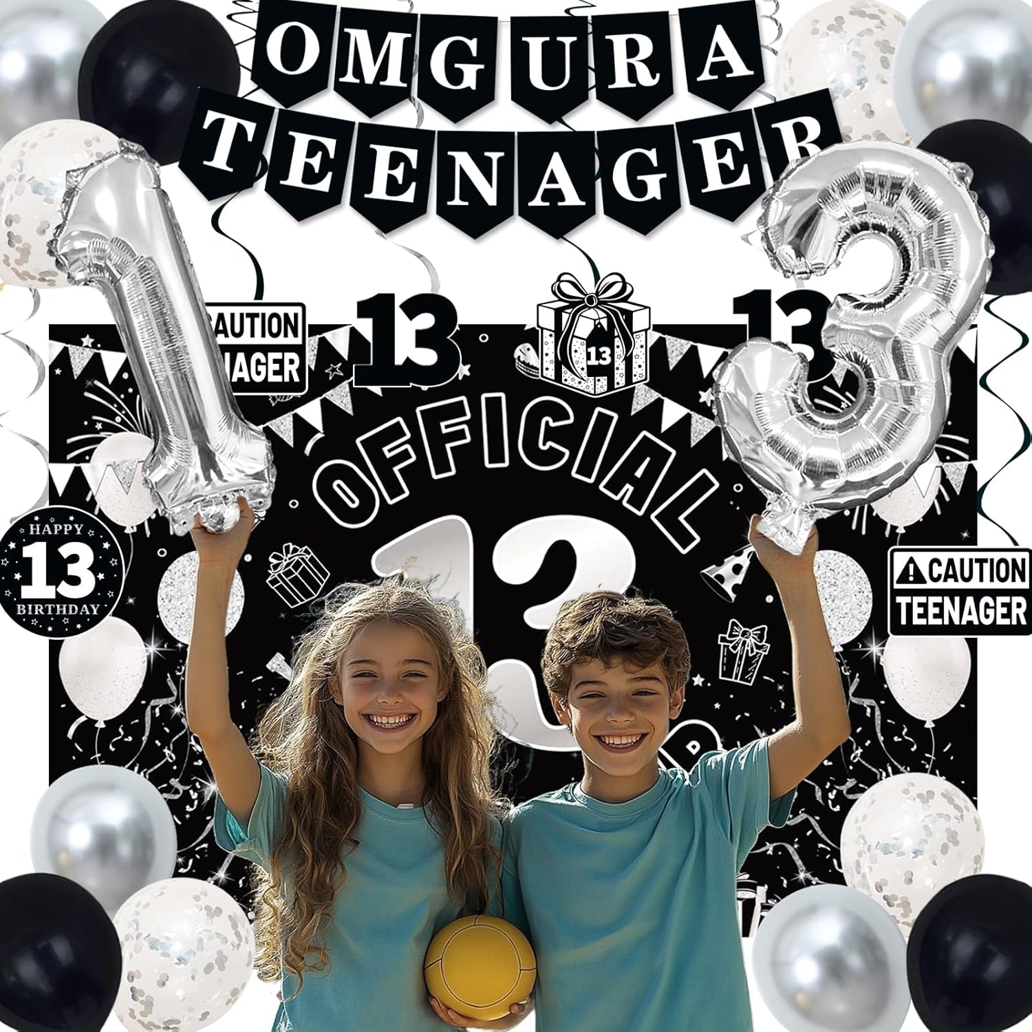13th Birthday Decorations Set for Boys Girls