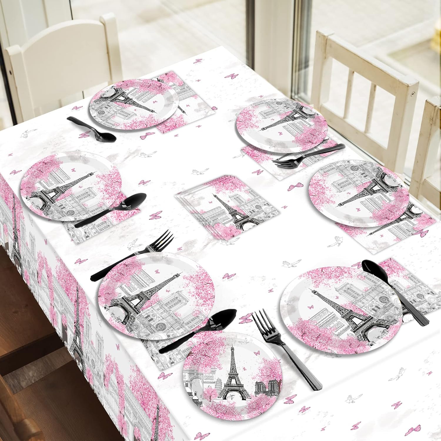ZOIIWA 98 Pcs Paris Eiffel Tower Party Decor Set