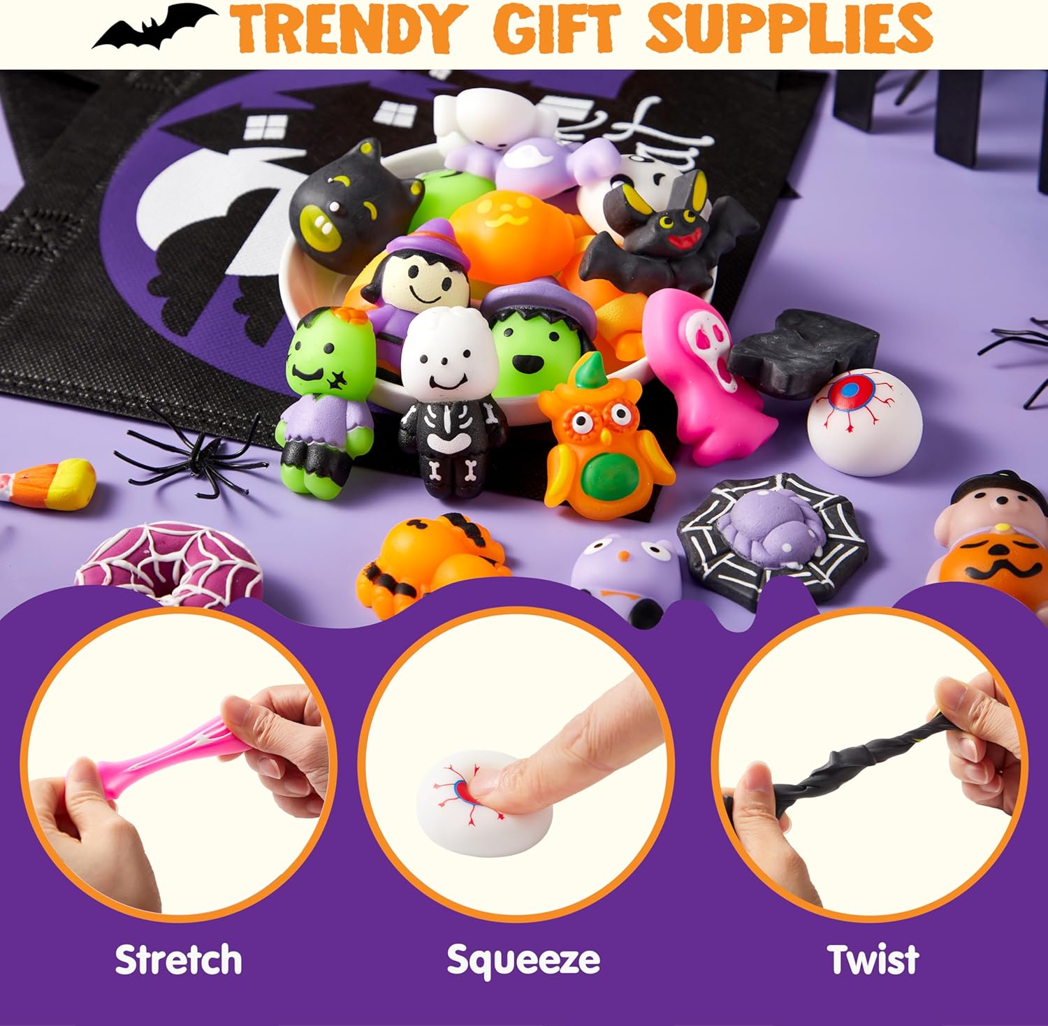 JOYIN 24 Piece Halloween Squishy Toy Set