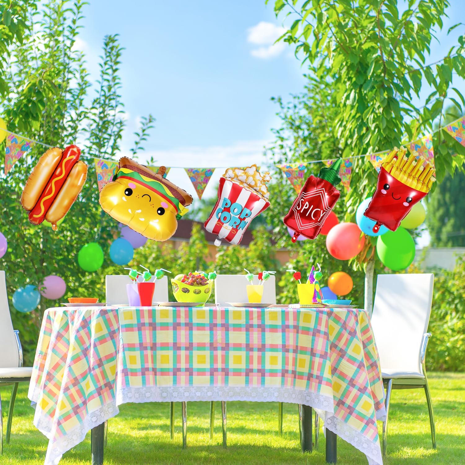 8pcs Food Themed Balloons for Parties and Birthdays