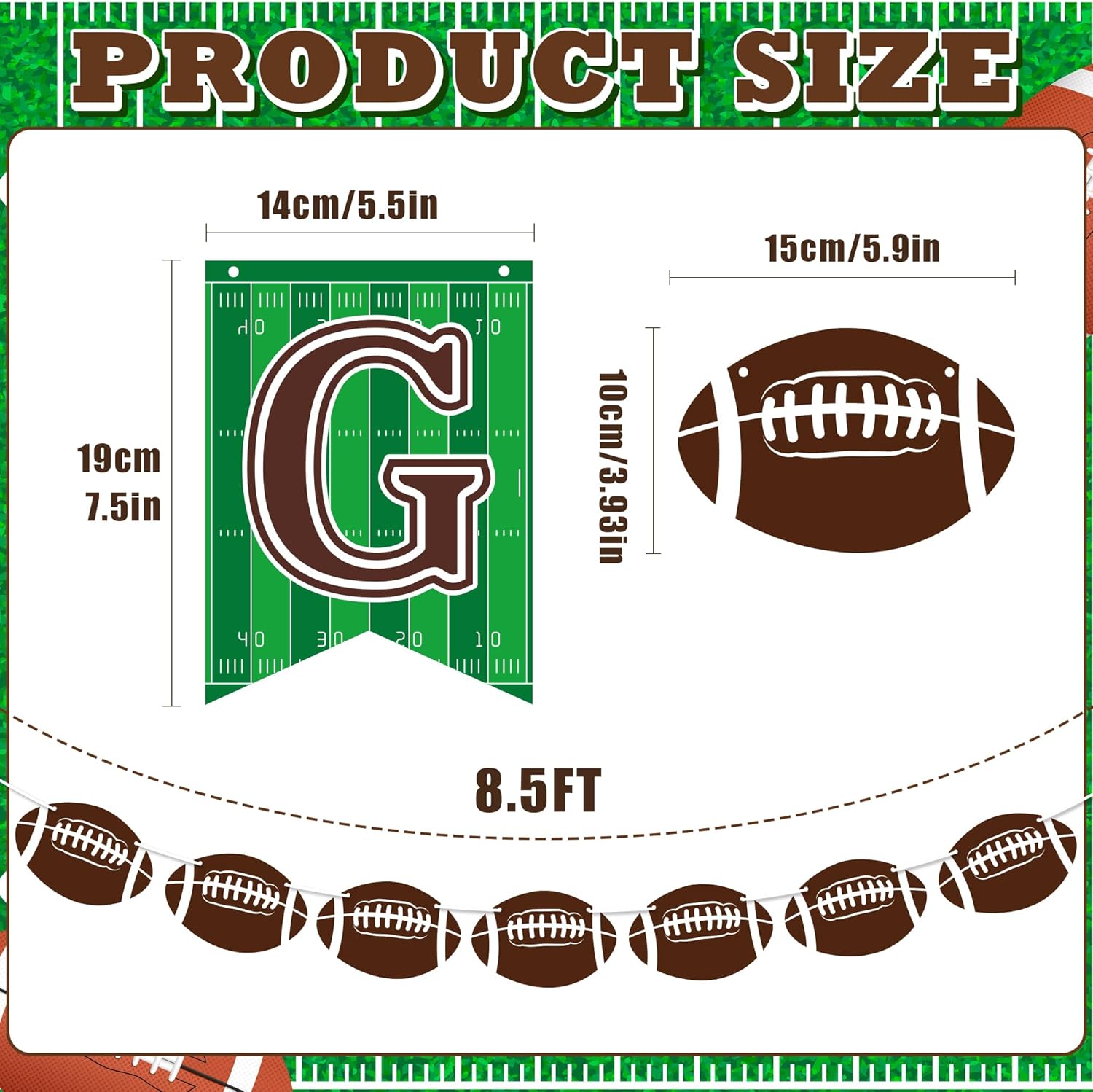 OHOME Football Party Decorations Banner