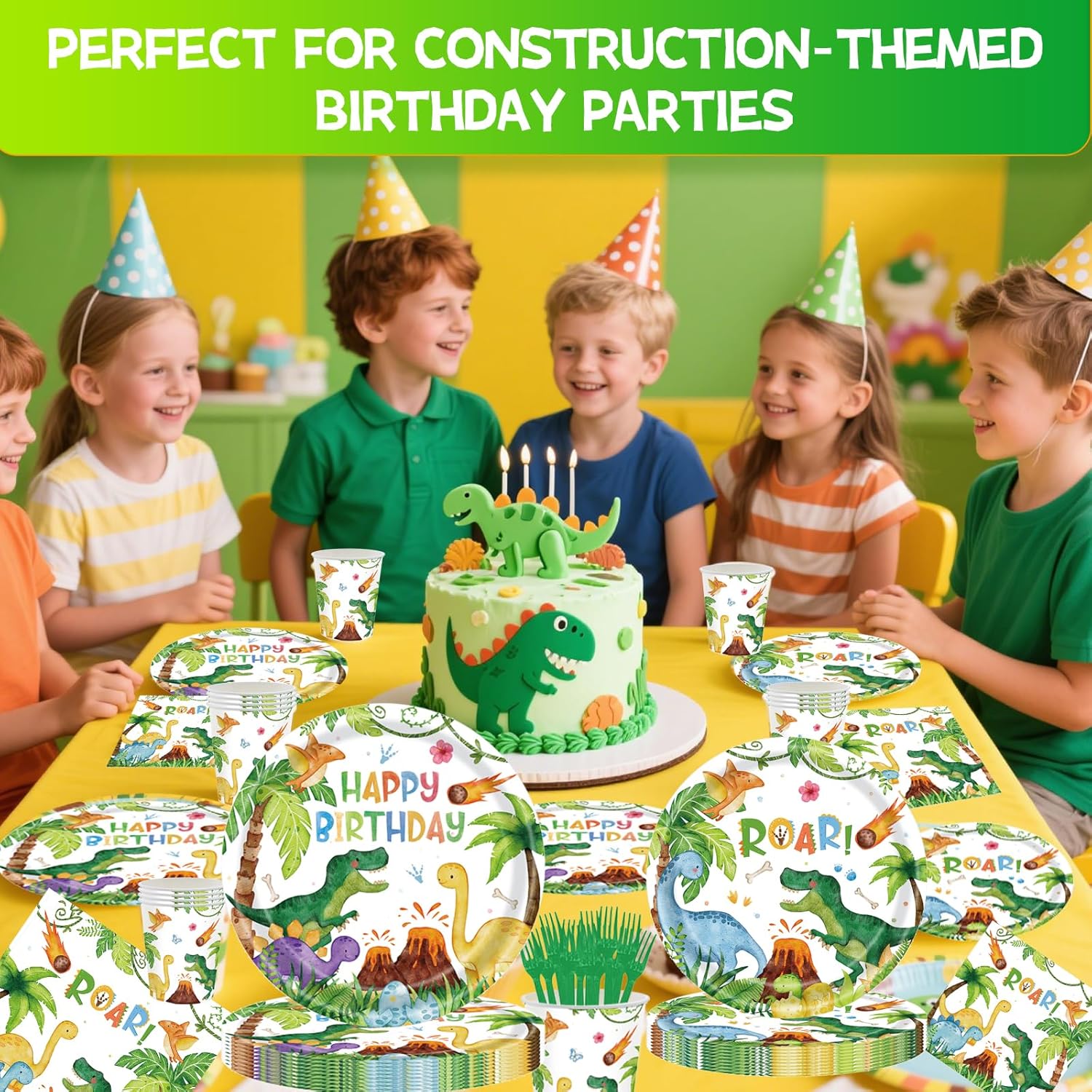 CANCJ Dinosaur Party Set 120Pcs Tableware