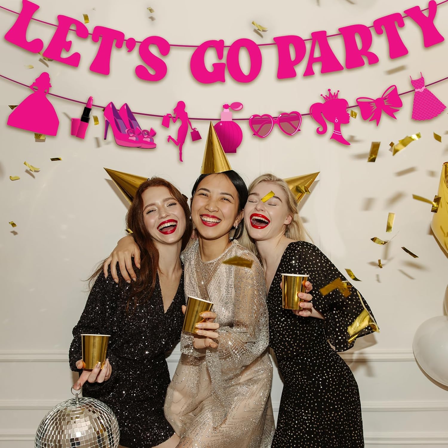 Generic Lets Go Party Hot Pink Banner - 10 Ft