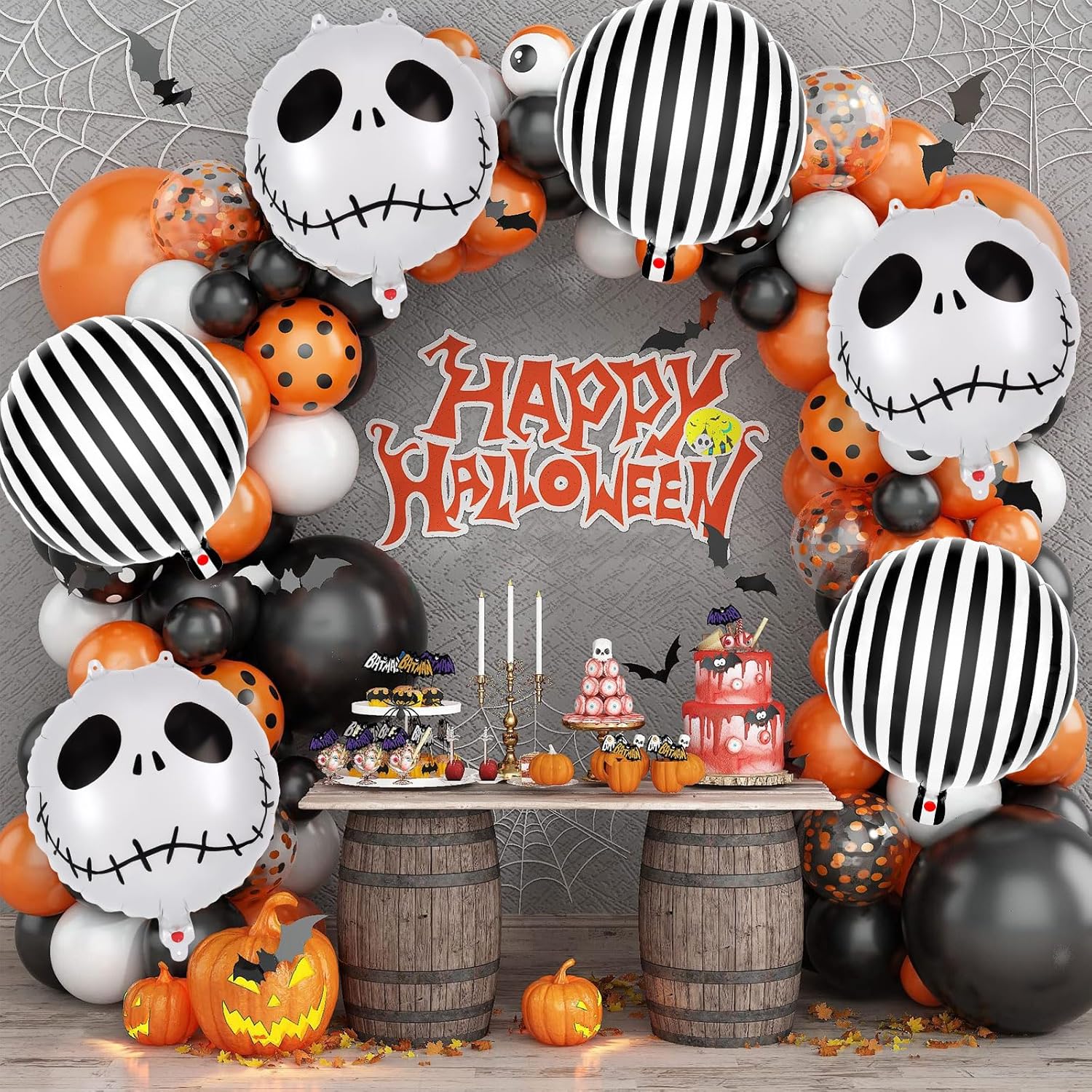 12 Pcs Halloween Balloons Skull Foil Balloons