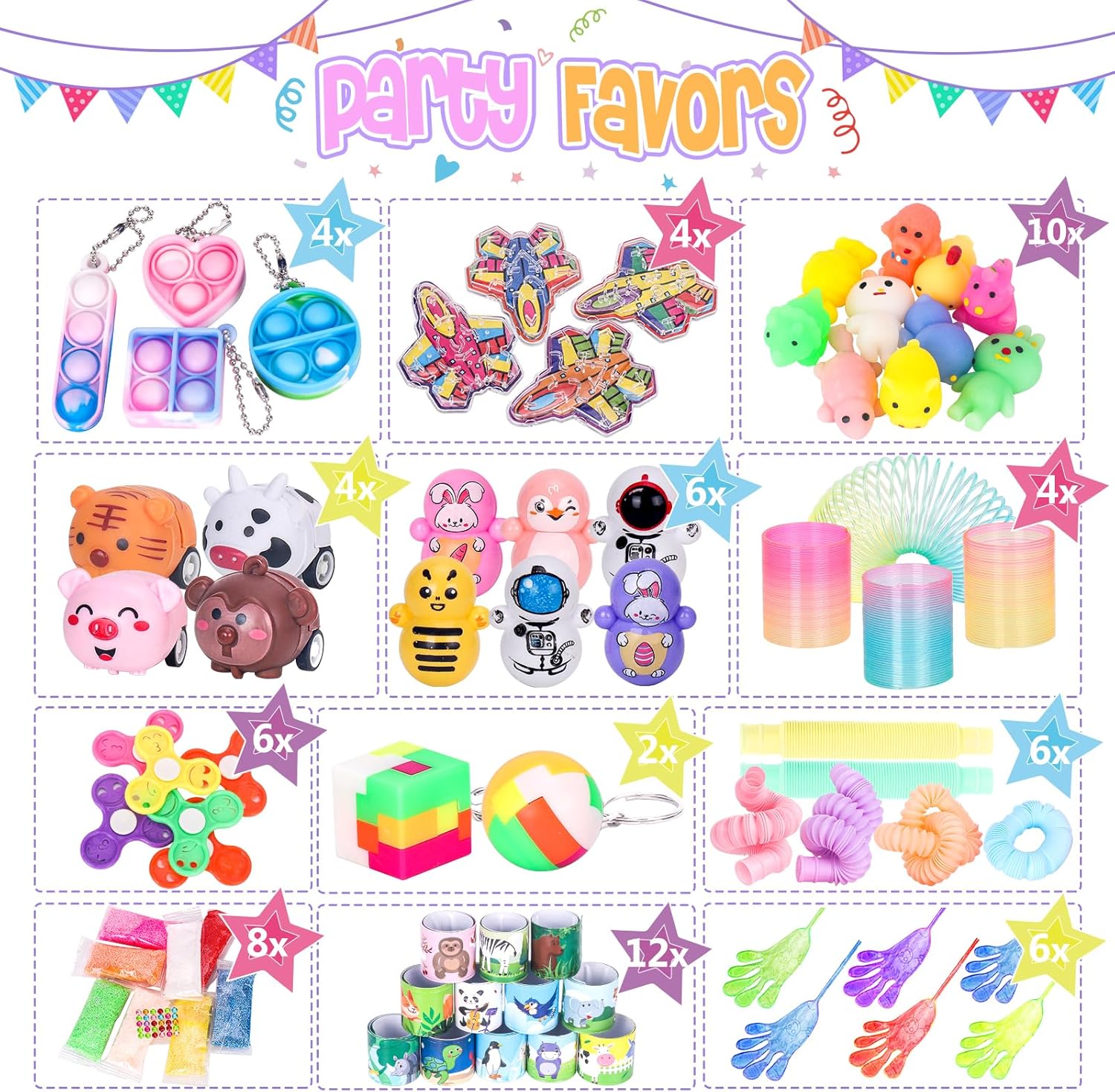 82 Piece Party Favor Toy Pack for Kids Classroom and Birthday