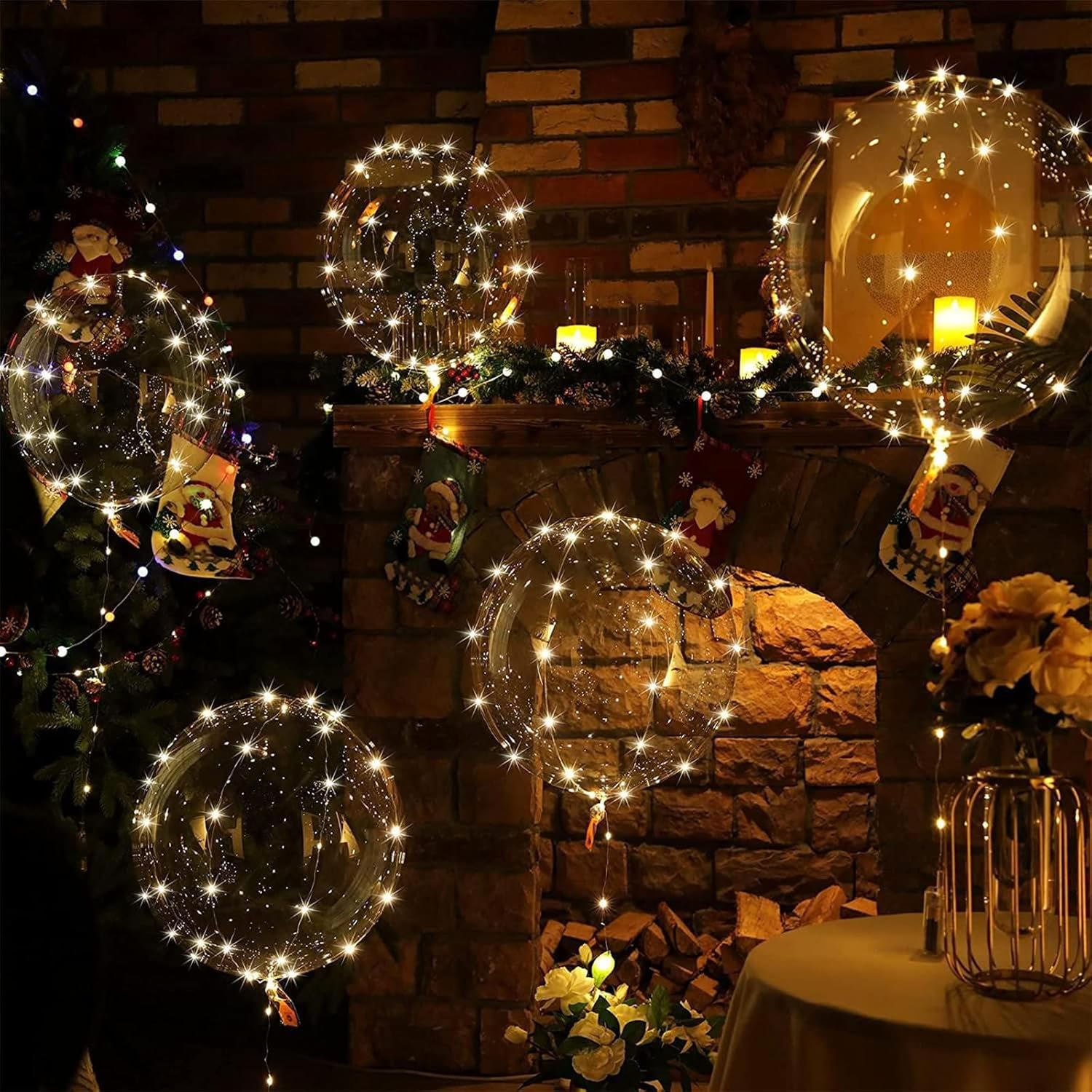 20 Pack LED Balloons with Warm White Lights for Parties