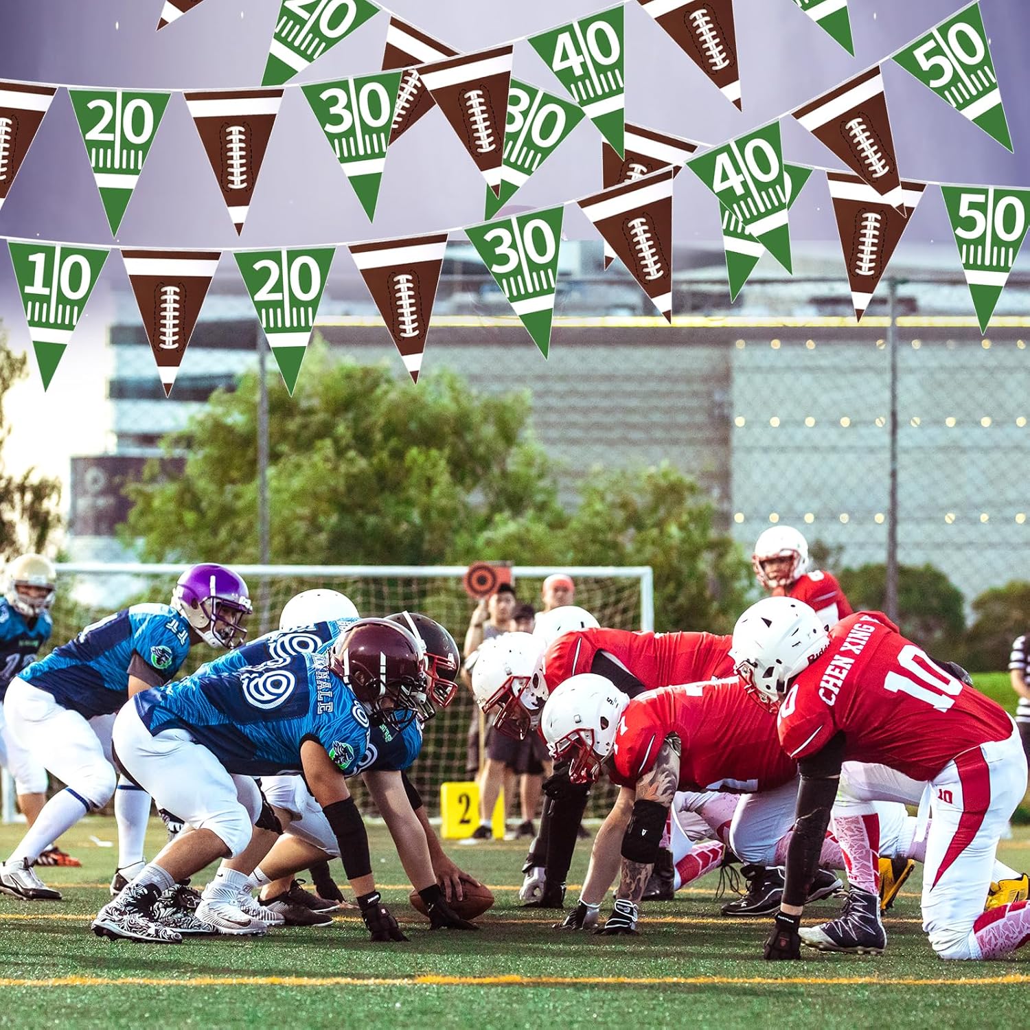 3 Pack Football Bunting Banner for Party Decorations