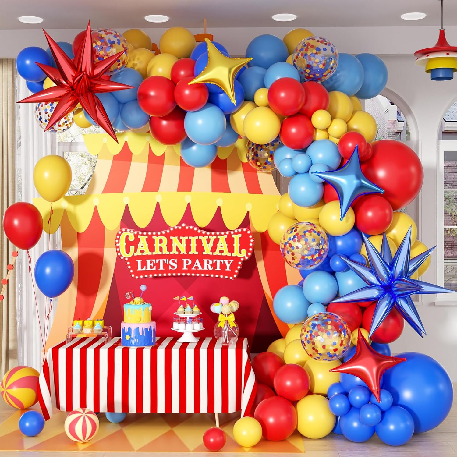 125pcs Carnival Balloons for Birthday Party Decorations
