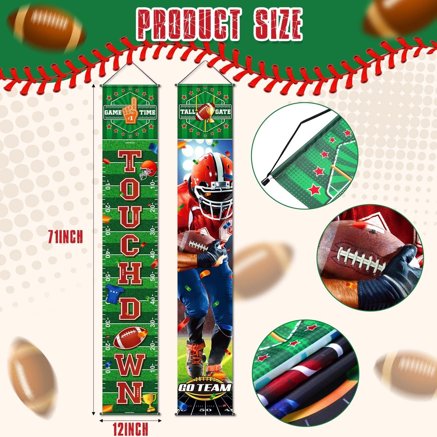 Football Welcome Banner Set for Party and Parade Decor