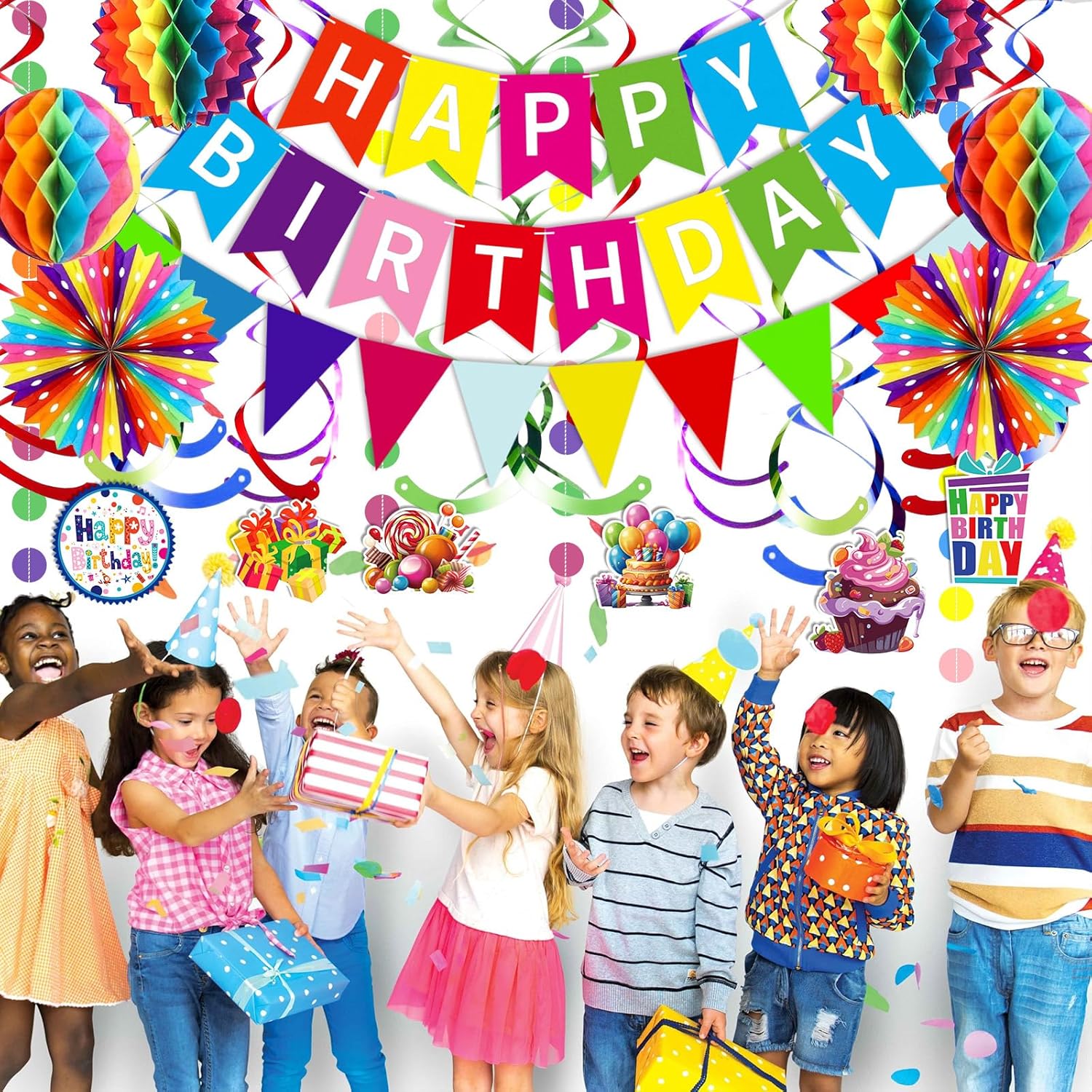Colorful Happy Birthday Decorations Set