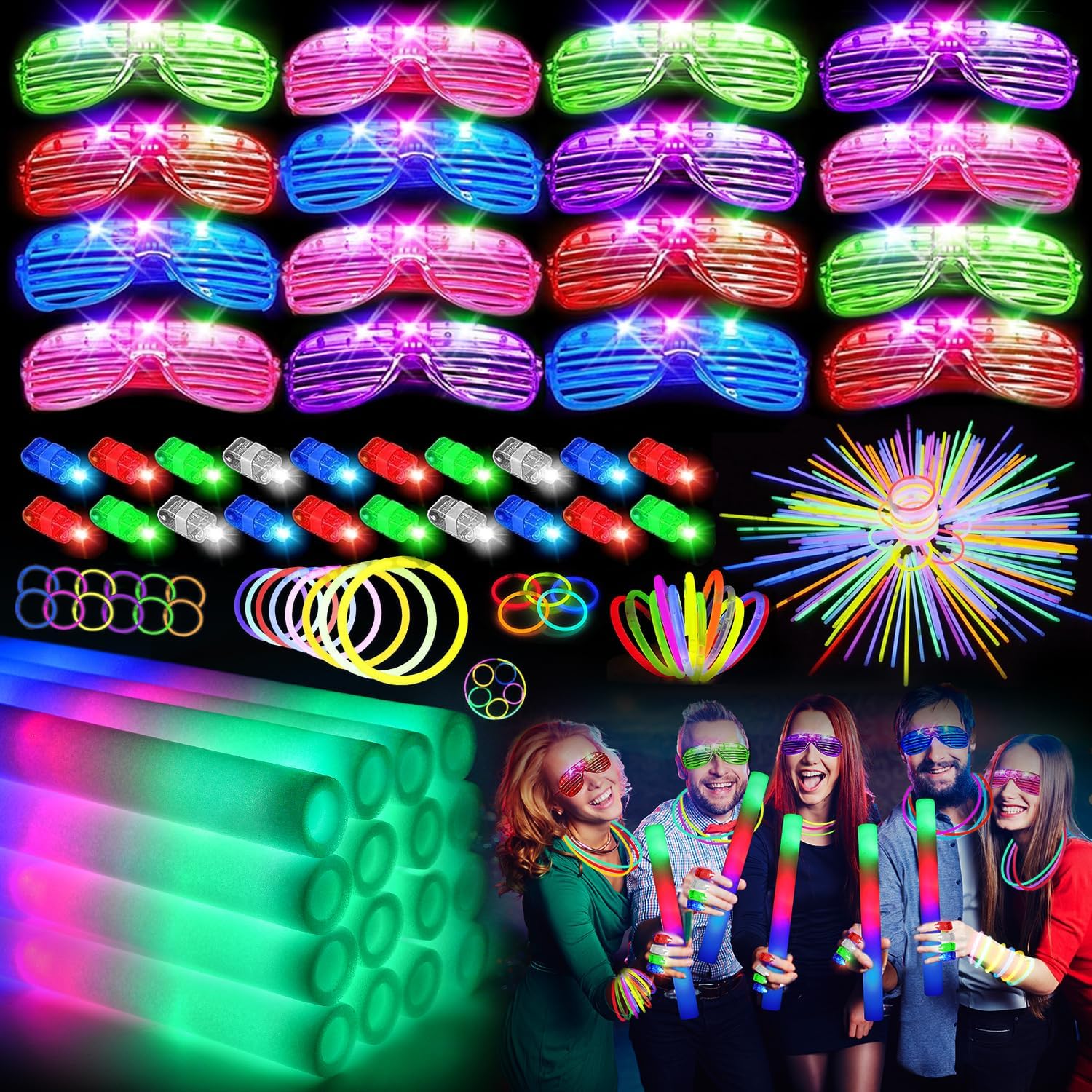 HONLYNE 168 PCS Glow in the Dark Party Supplies