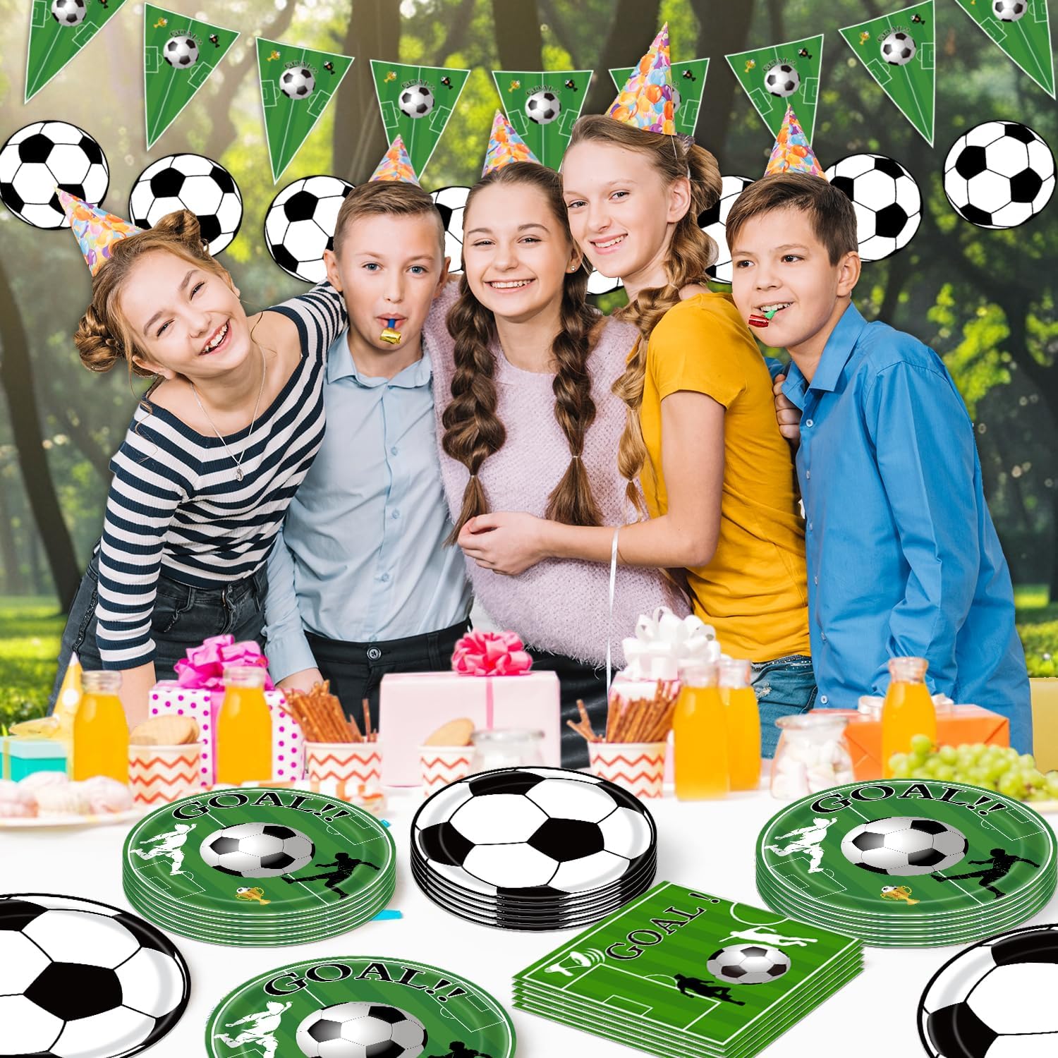 172pcs Soccer Themed Party Set for 24 Guests