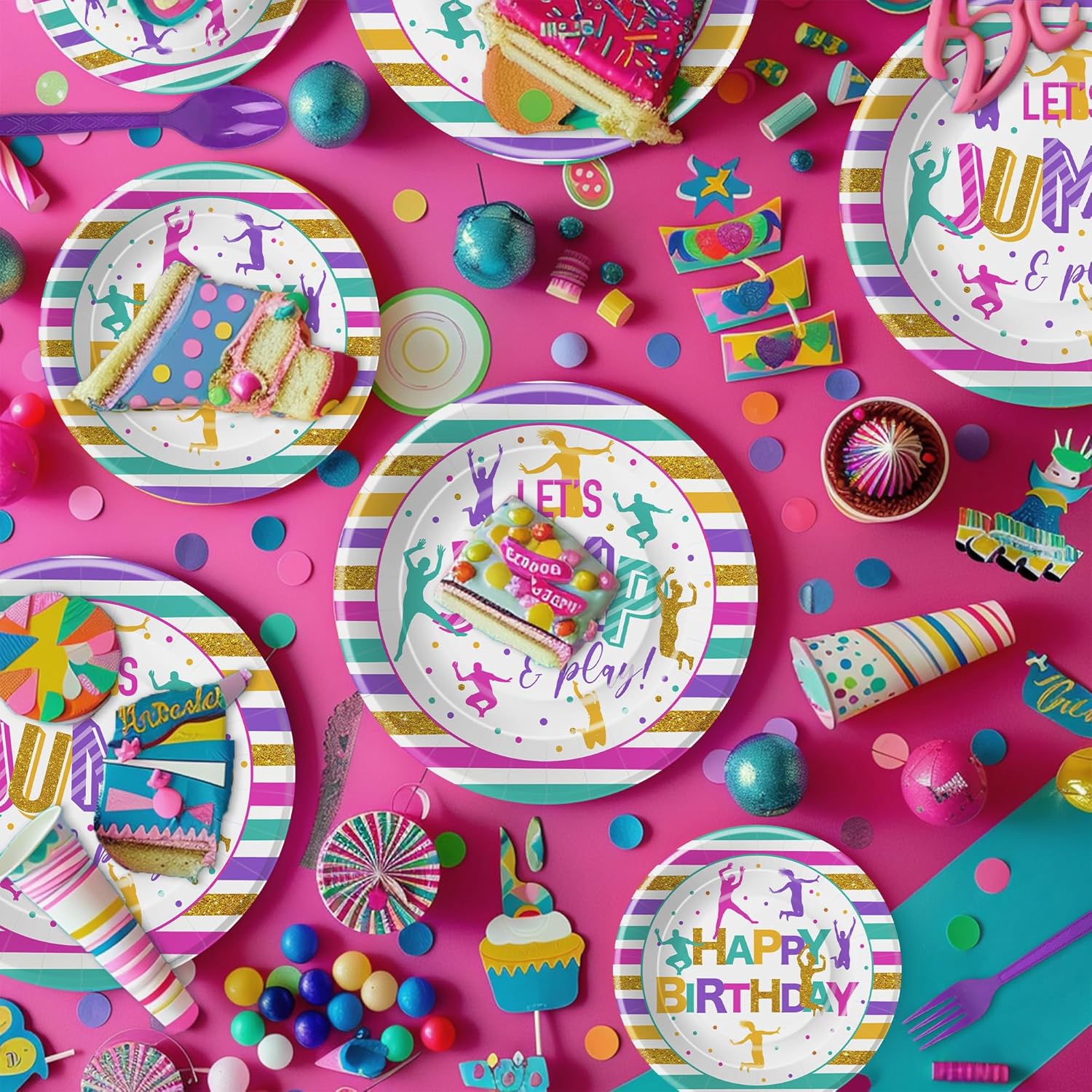 Jump Party Decorations Tableware Set for 24 Guests