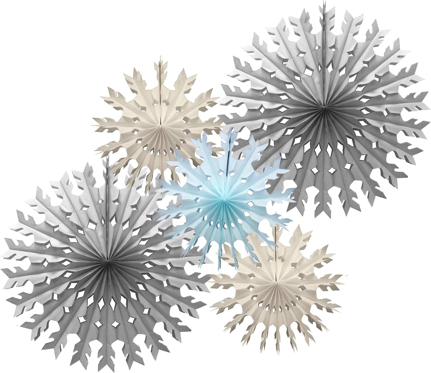 5-Piece Tissue Snowflakes Stormy Sky Set