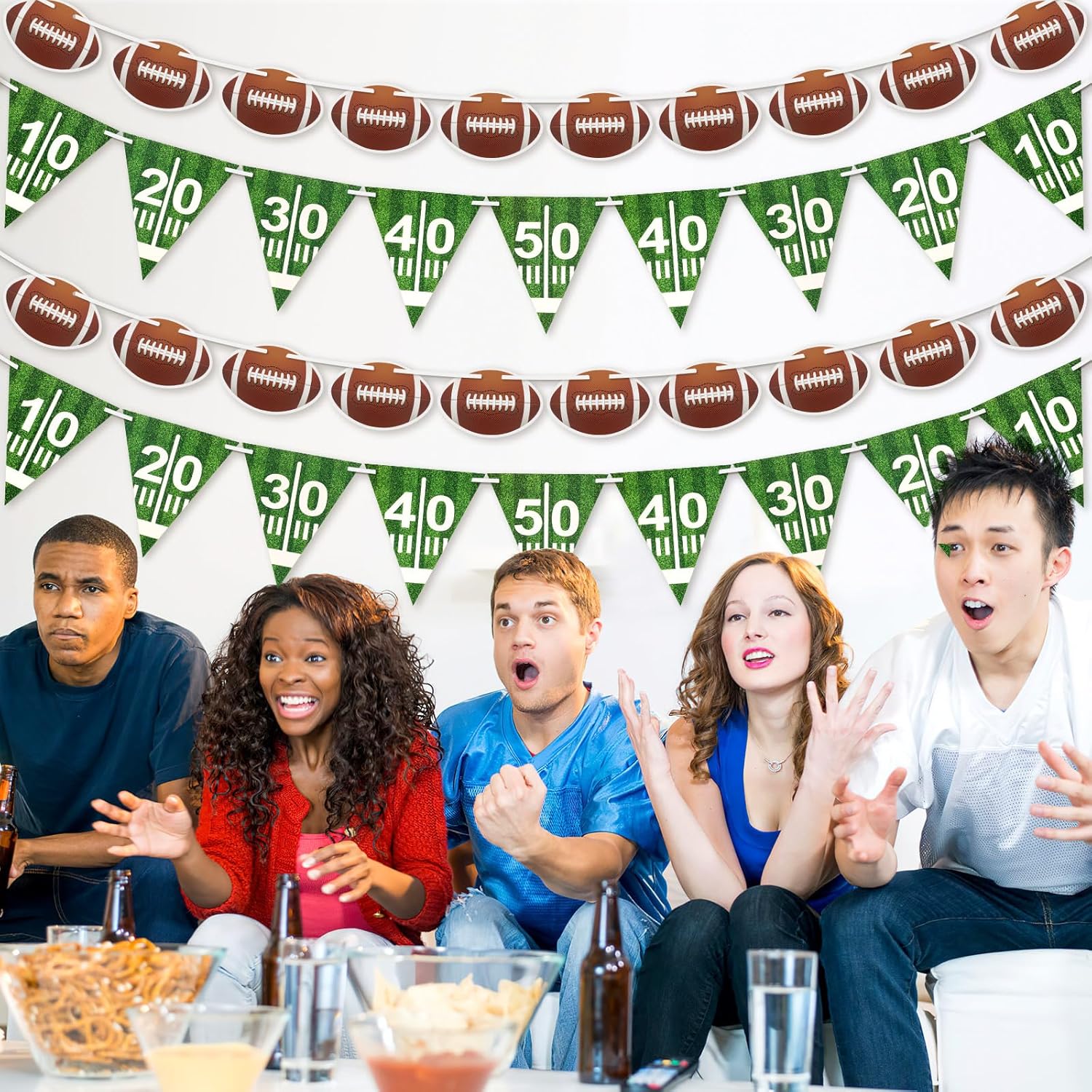 MARFOREVER Football Party Decorations 6 Pcs