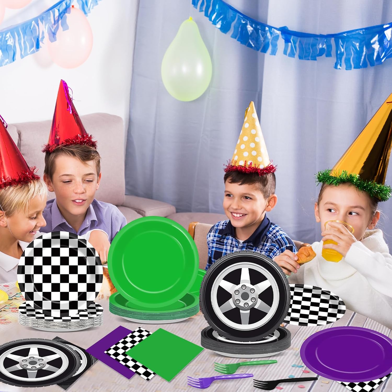 Monster Truck Party Supplies Set 24 pcs for Kids Birthday