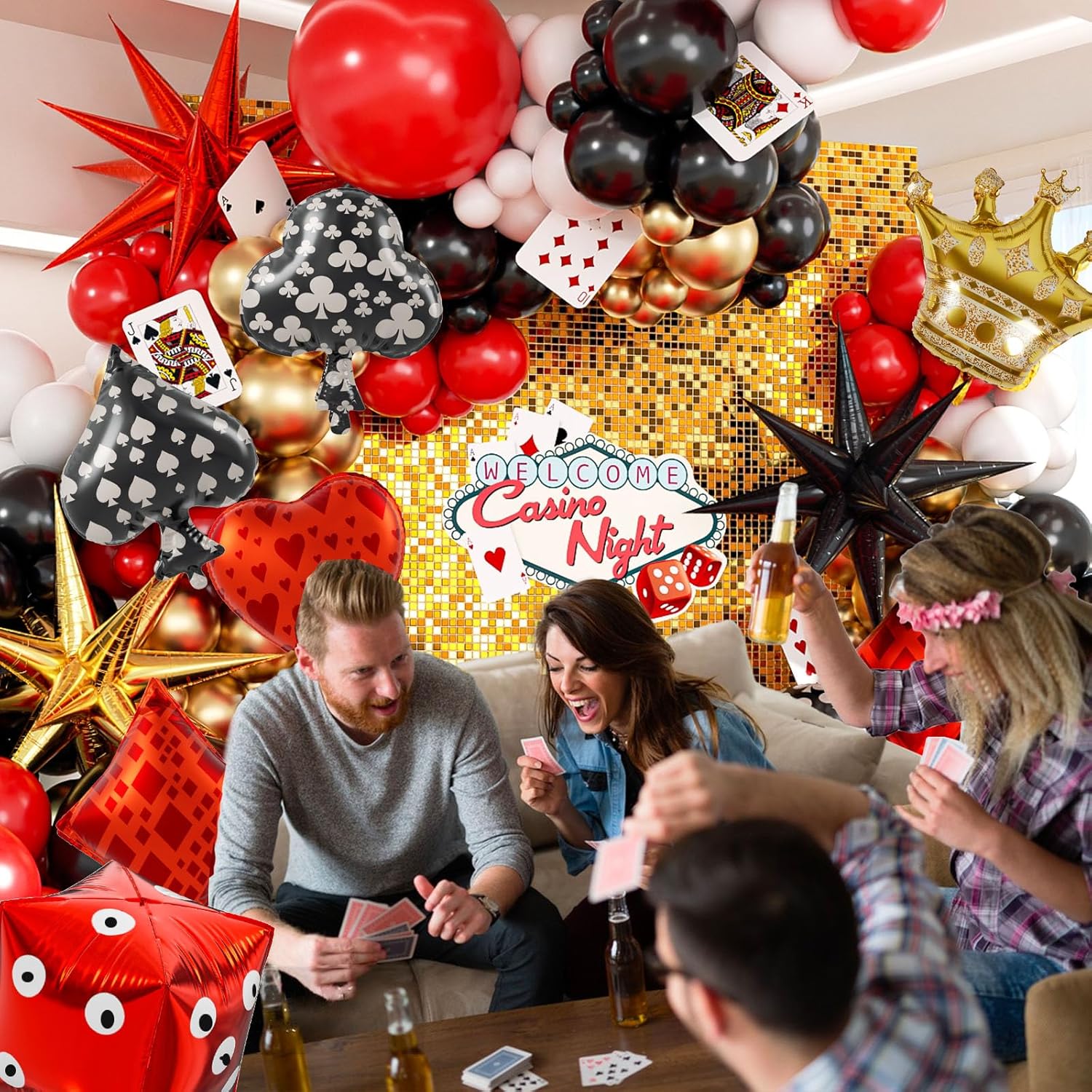 MURDIZZO 165pcs Casino Balloon Arch Decor Kit