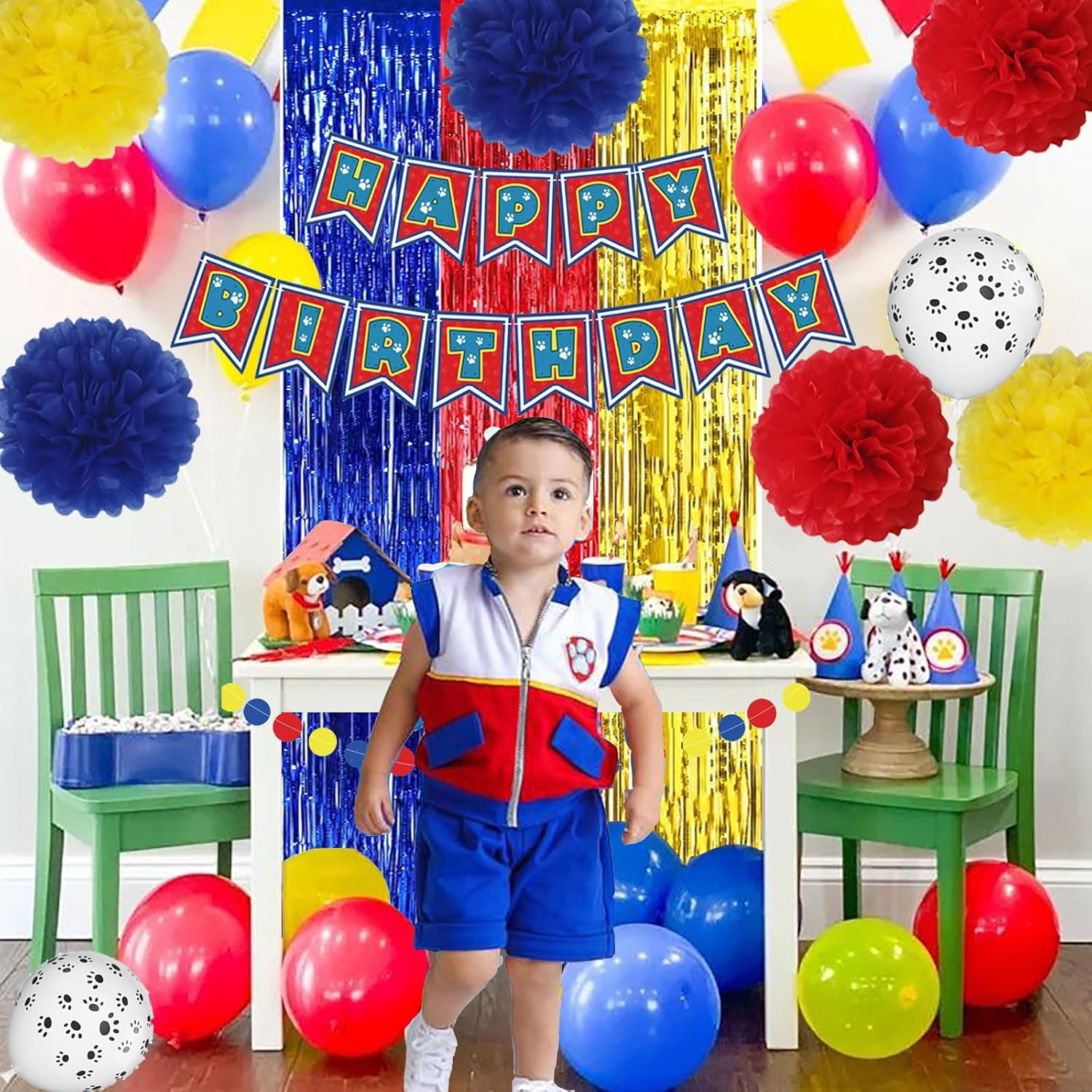 Paw Birthday Decorations Latex Balloons Kit