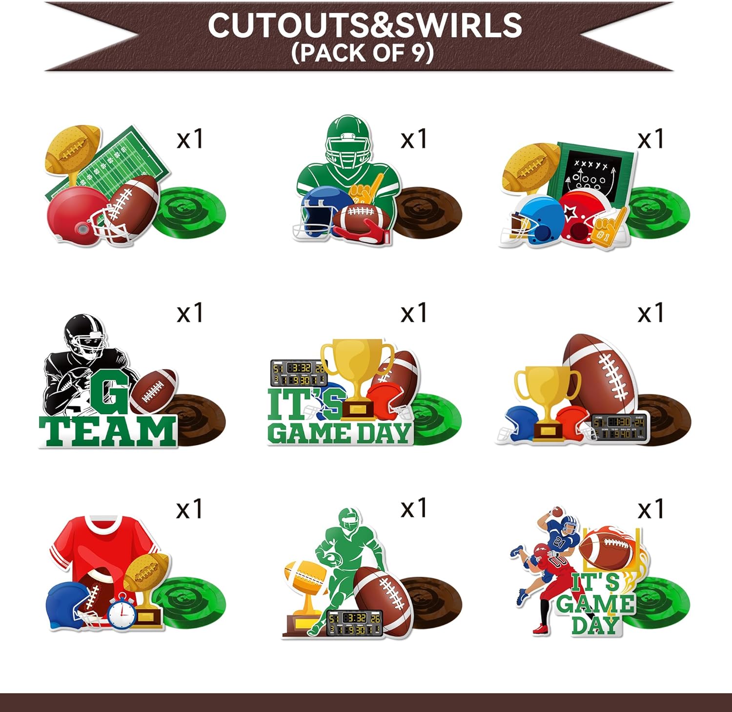 Super Football Party Decorations 2025 Game Day Banner Hanging Swirls
