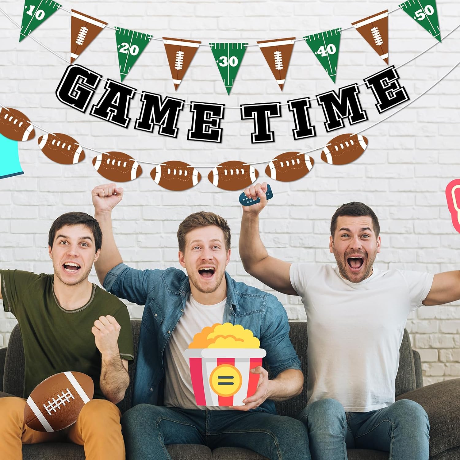Adecortalk 3 Pcs Football Party Banner Set