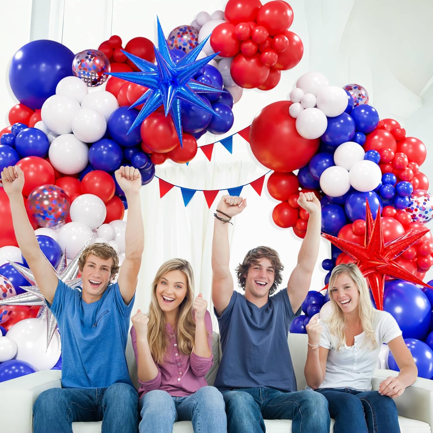 Red White Blue Balloon Arch Kit for 4th of July Celebrations