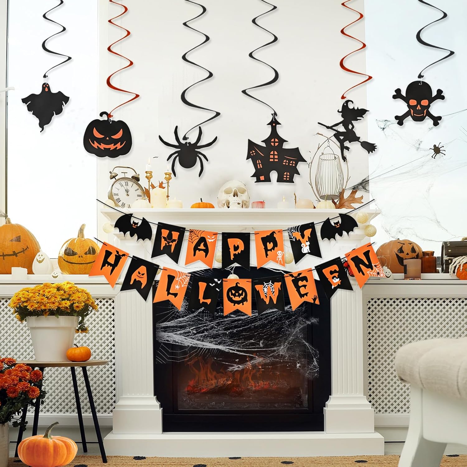 AhfuLife Halloween Decorations Set with Banners