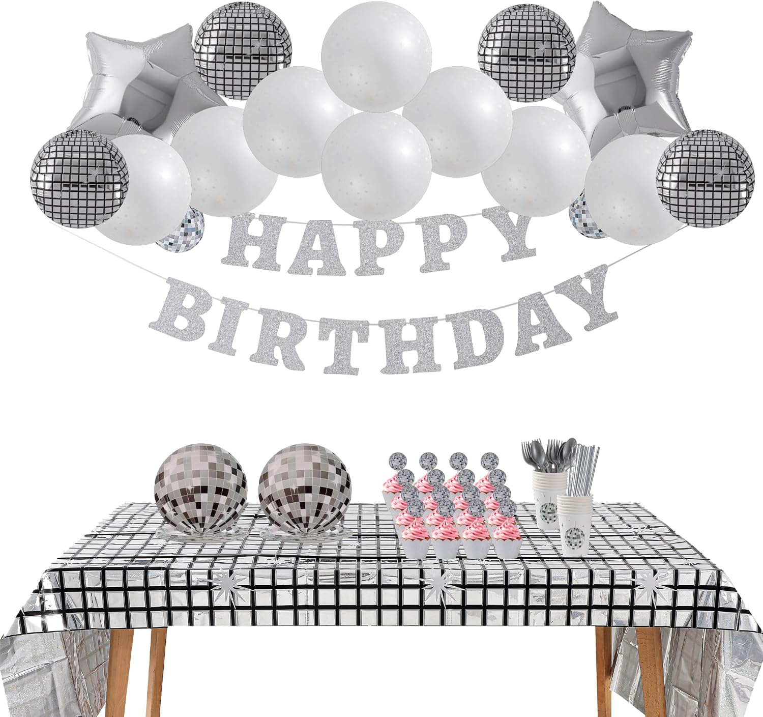 ecoZen Disco Birthday Decorations Set