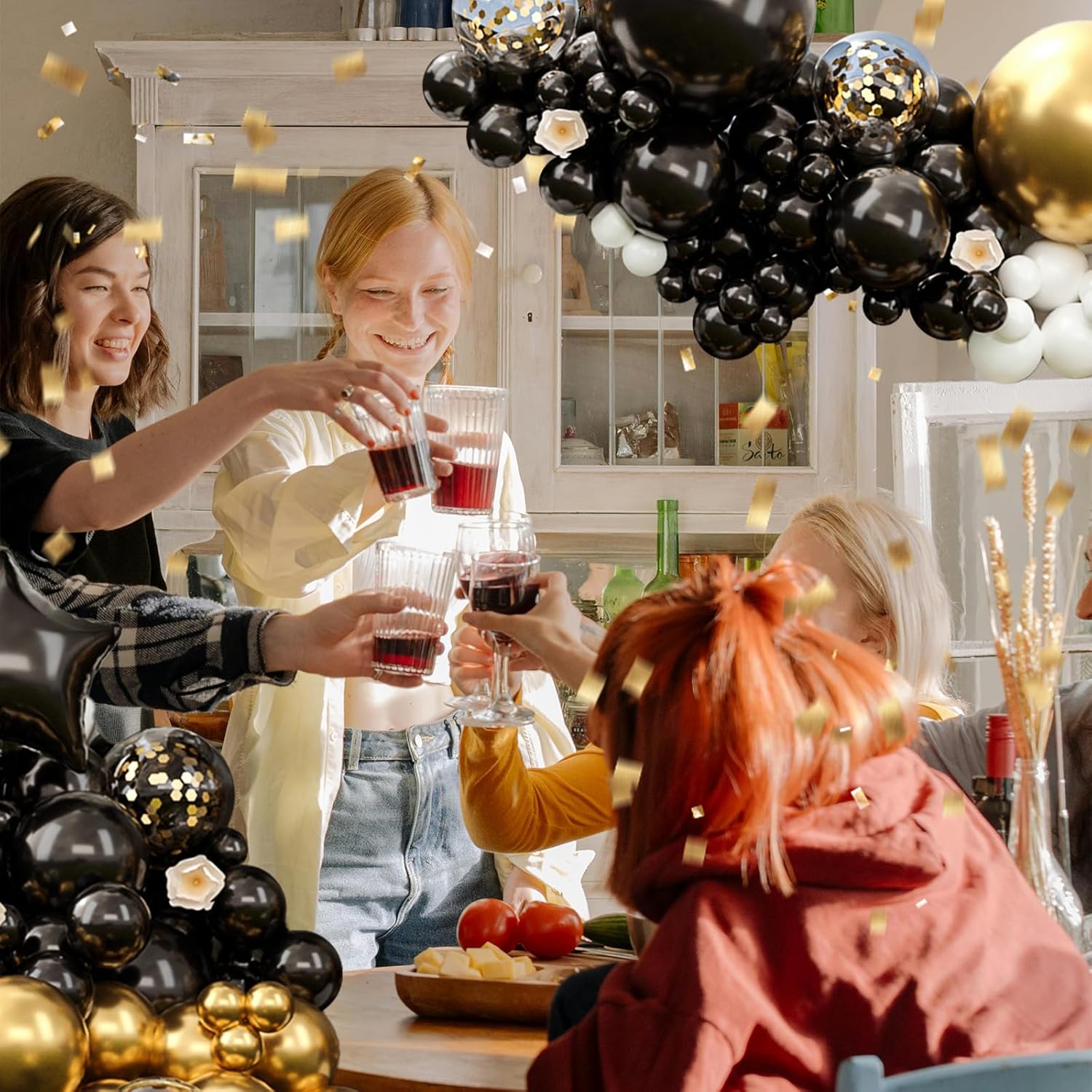 310pcs Black Gold Balloon Arch Kit for Parties